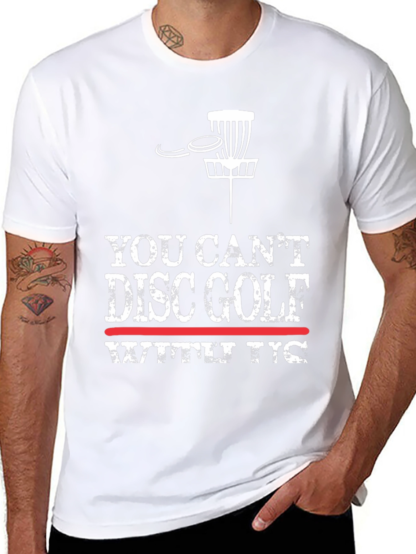 You Cant Disc Golf With T-Rex Funny Graphic Tee