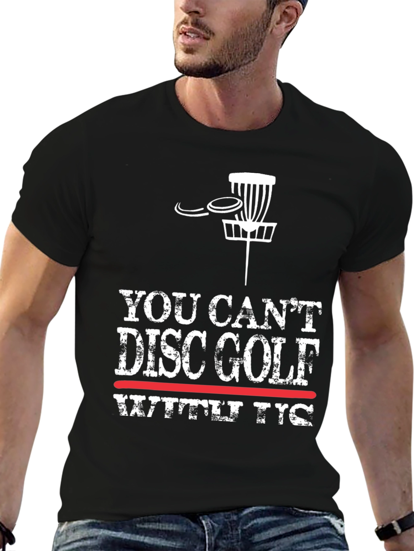 You Cant Disc Golf With T-Rex Funny Graphic Tee