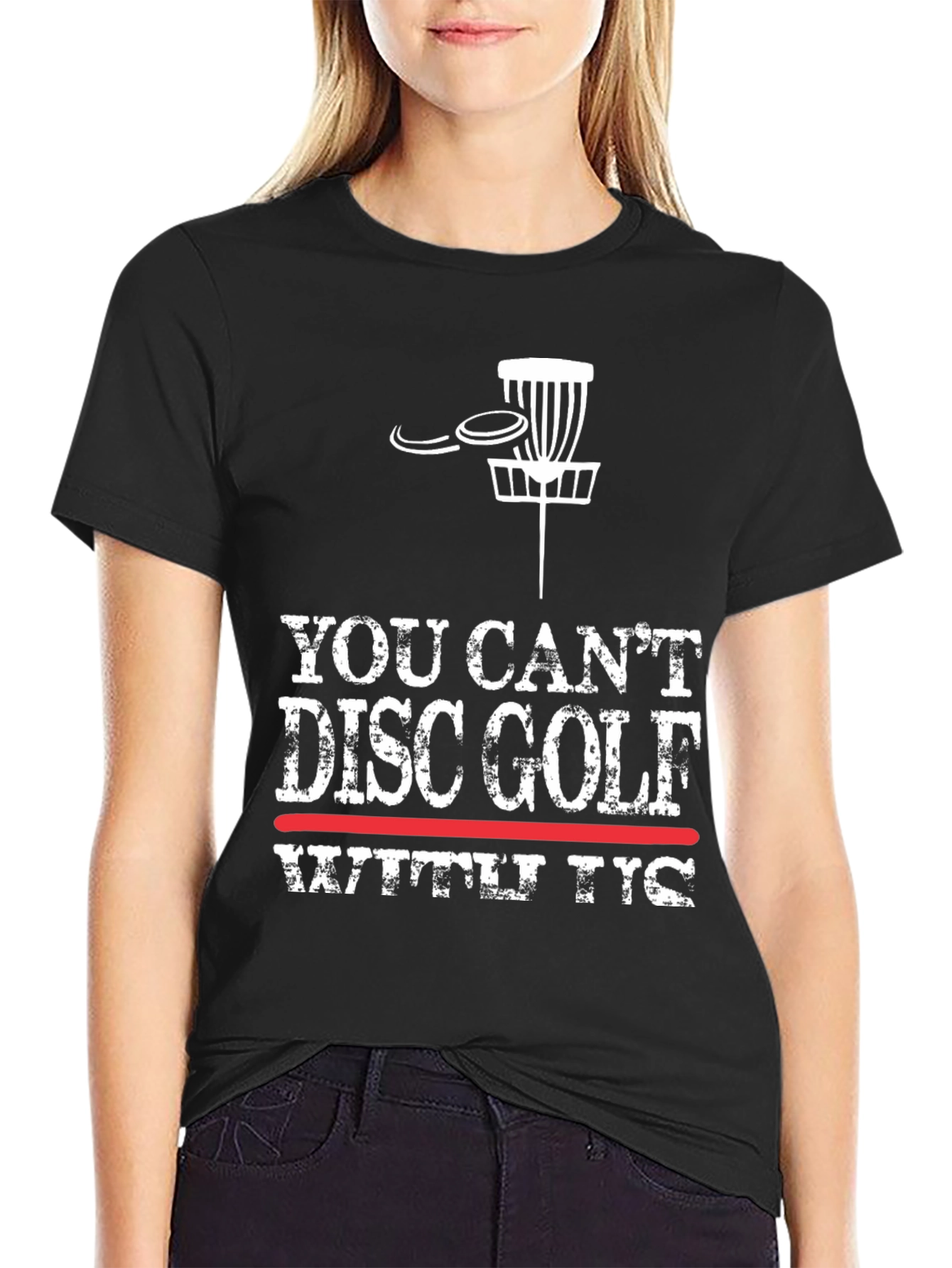 You Cant Disc Golf With T-Rex Funny Graphic Tee