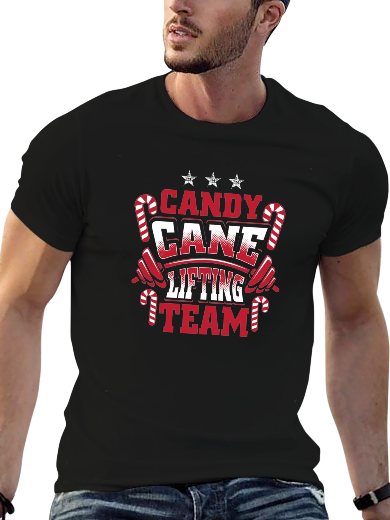 Candy Cane Lifting Team Christmas T-Shirt