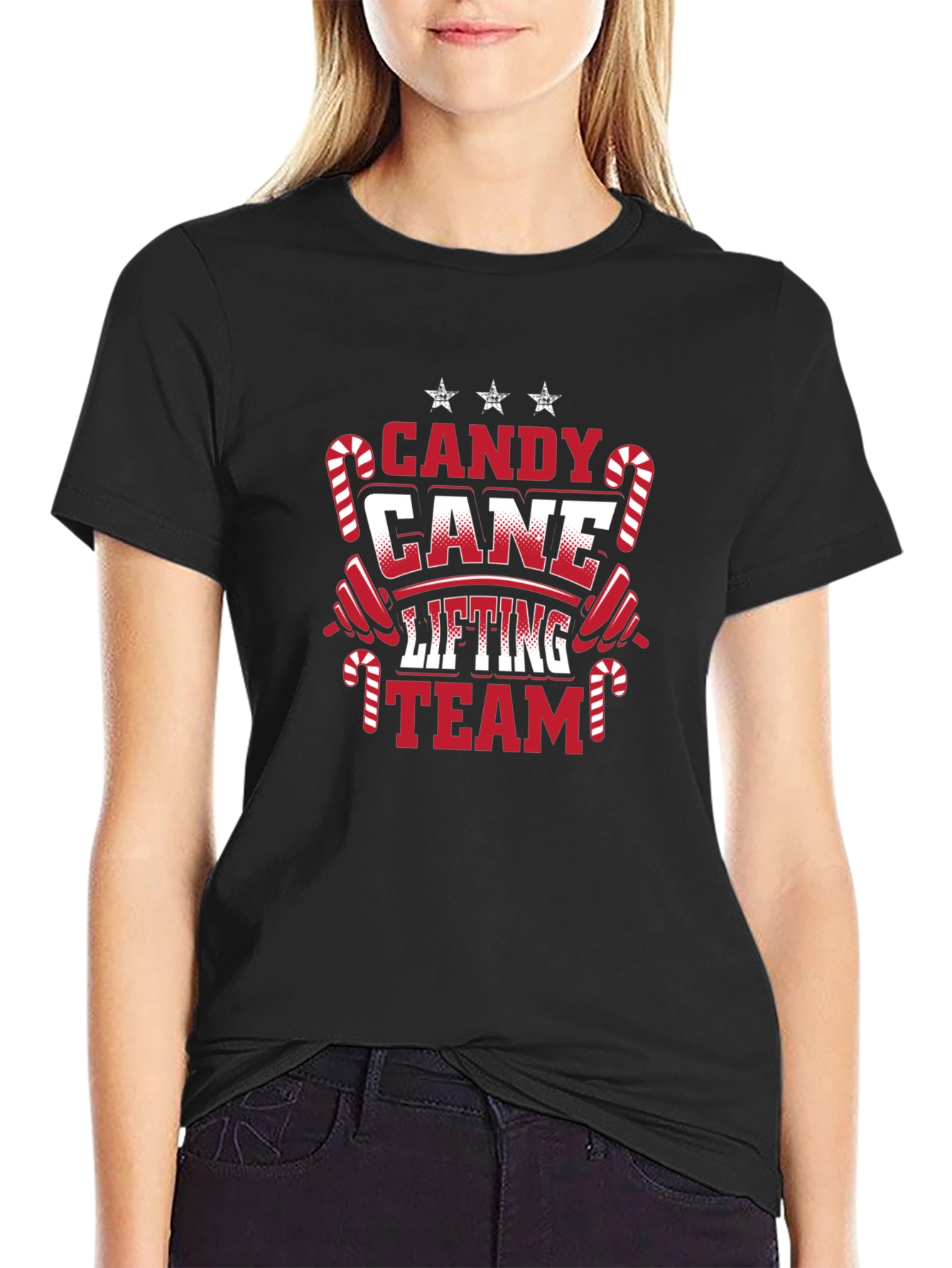 Candy Cane Lifting Team Christmas T-Shirt
