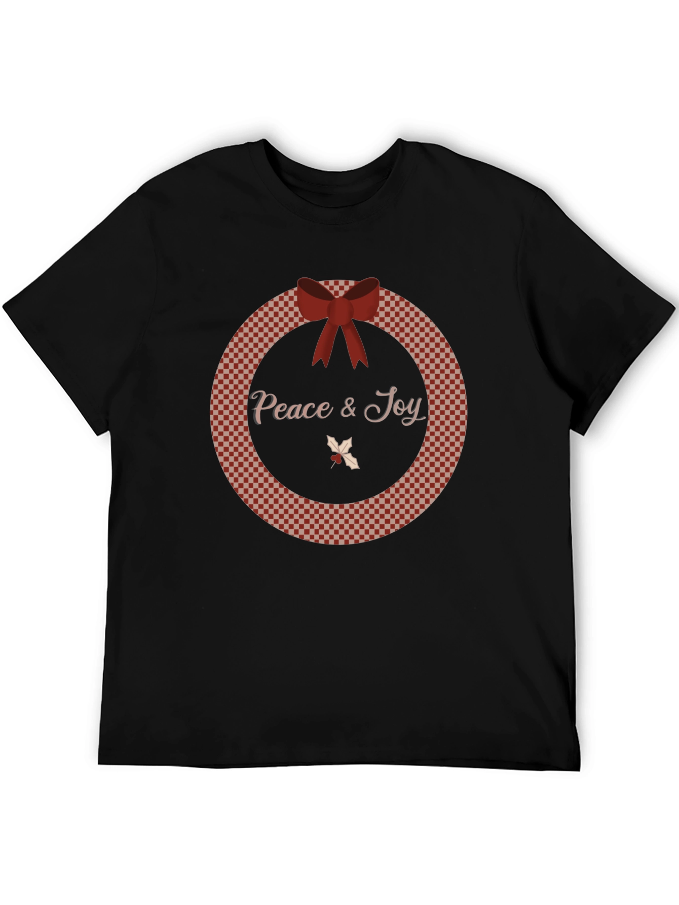 Peace & Joy Wreath Christmas Holiday T-Shirt