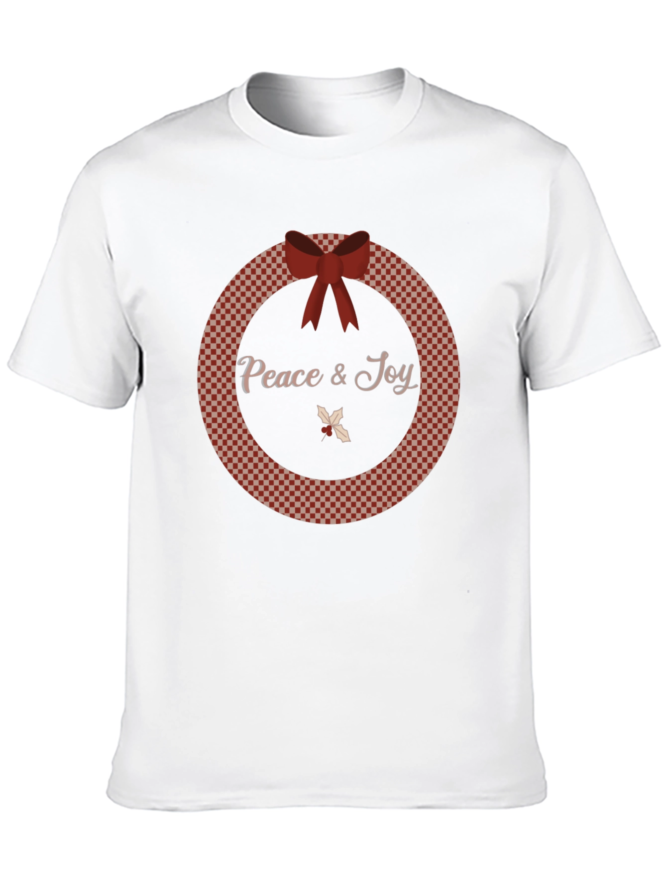 Peace & Joy Wreath Christmas Holiday T-Shirt