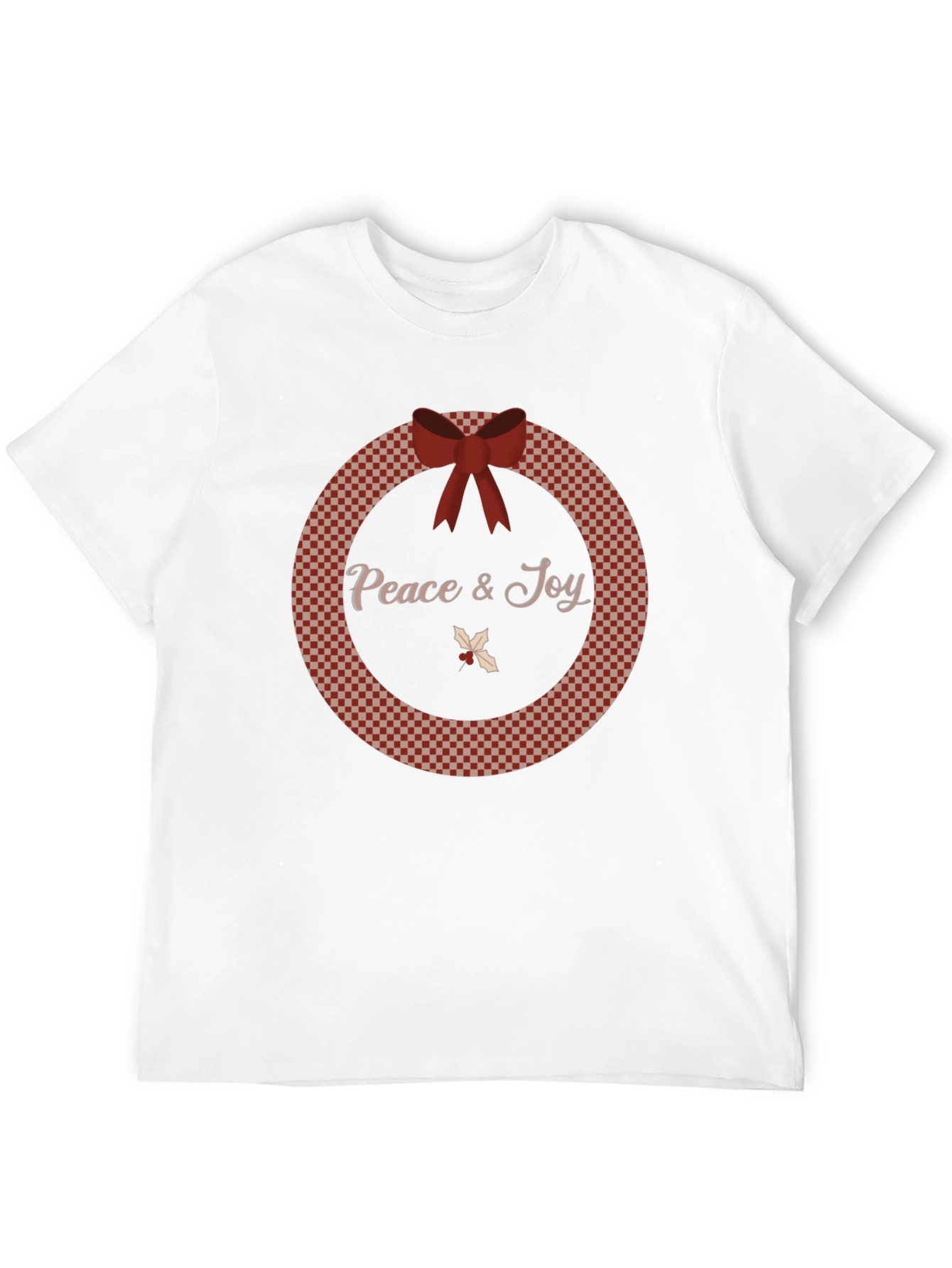 Peace & Joy Wreath Christmas Holiday T-Shirt