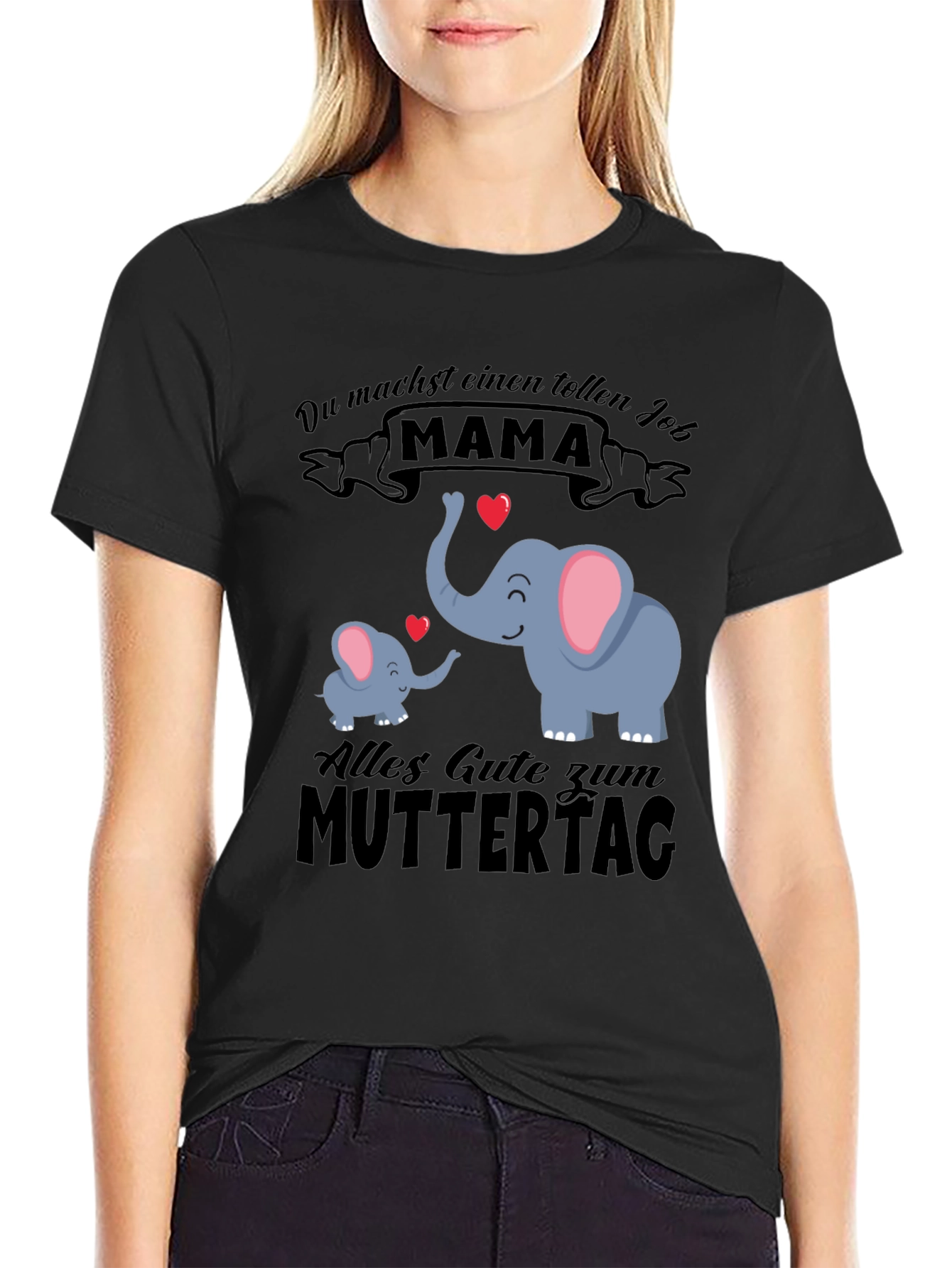Cute Mama Elephant Graphic Tee