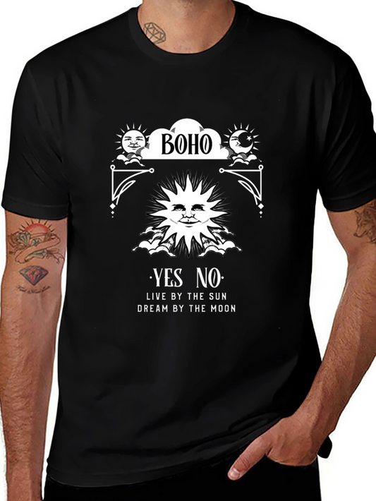 Boho Sun & Moon Graphic Tee - Live By The Sun