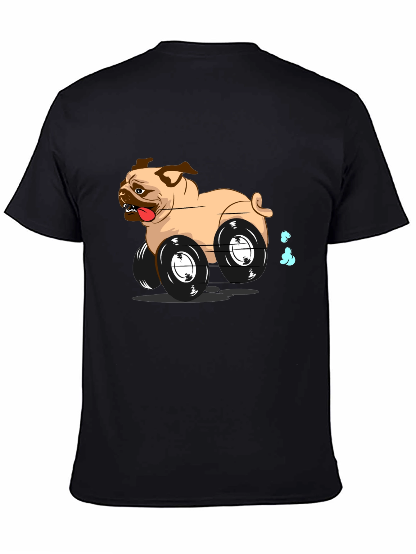 Pug Car Black T-Shirt - Funny Dog Tee