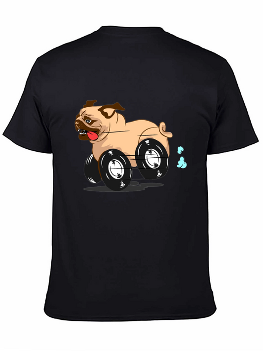 Pug Car Black T-Shirt - Funny Dog Tee