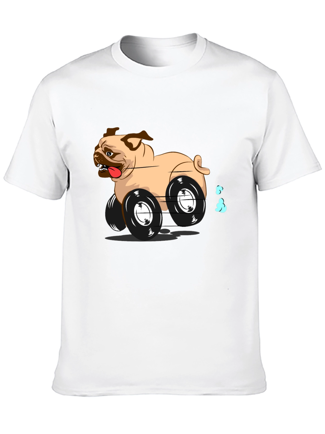 Pug Car Black T-Shirt - Funny Dog Tee
