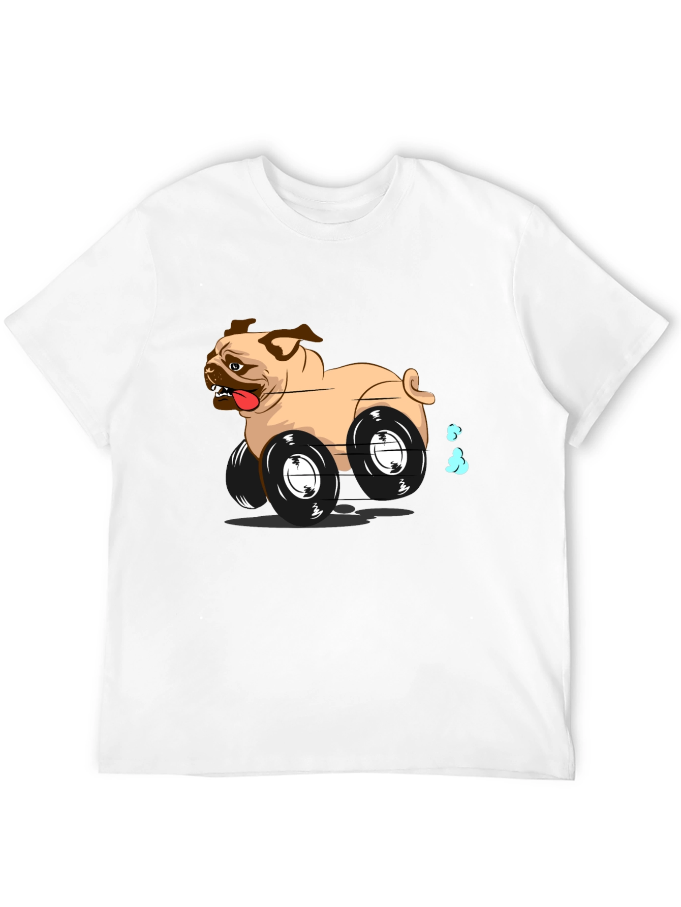 Pug Car Black T-Shirt - Funny Dog Tee