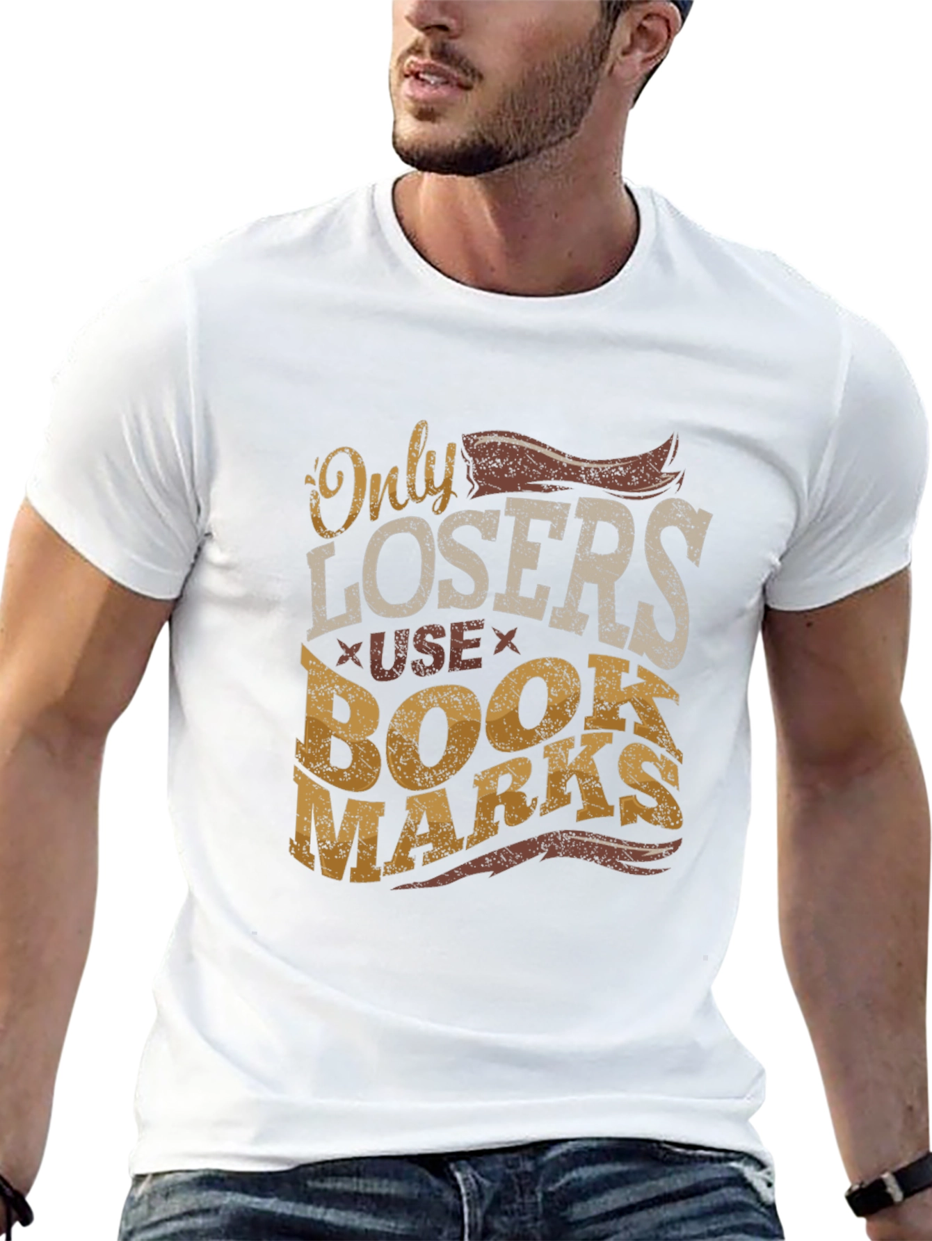 Only Losers Use Bookmarks Graphic Tee