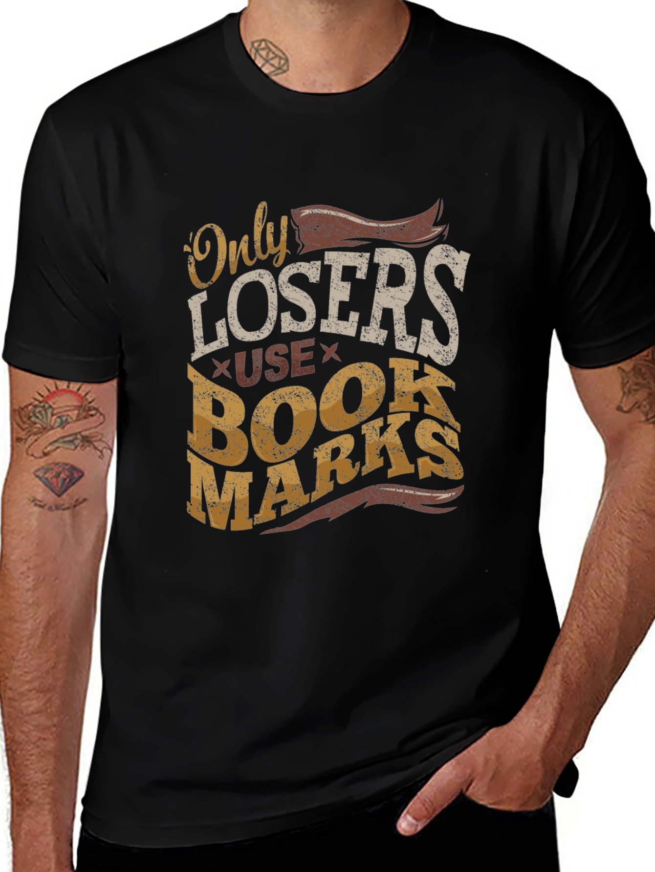 Only Losers Use Bookmarks Graphic Tee
