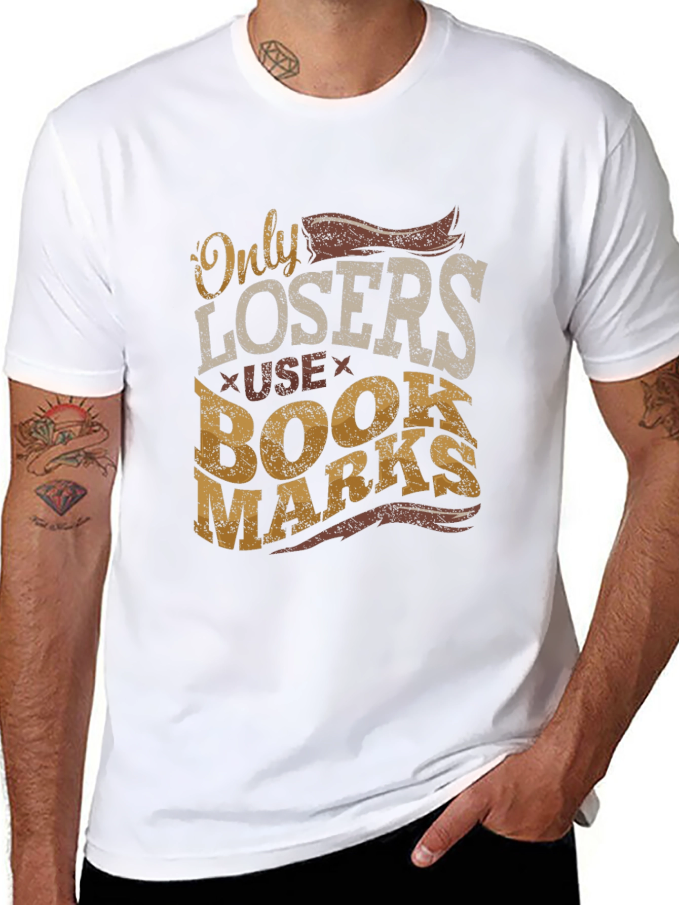 Only Losers Use Bookmarks Graphic Tee