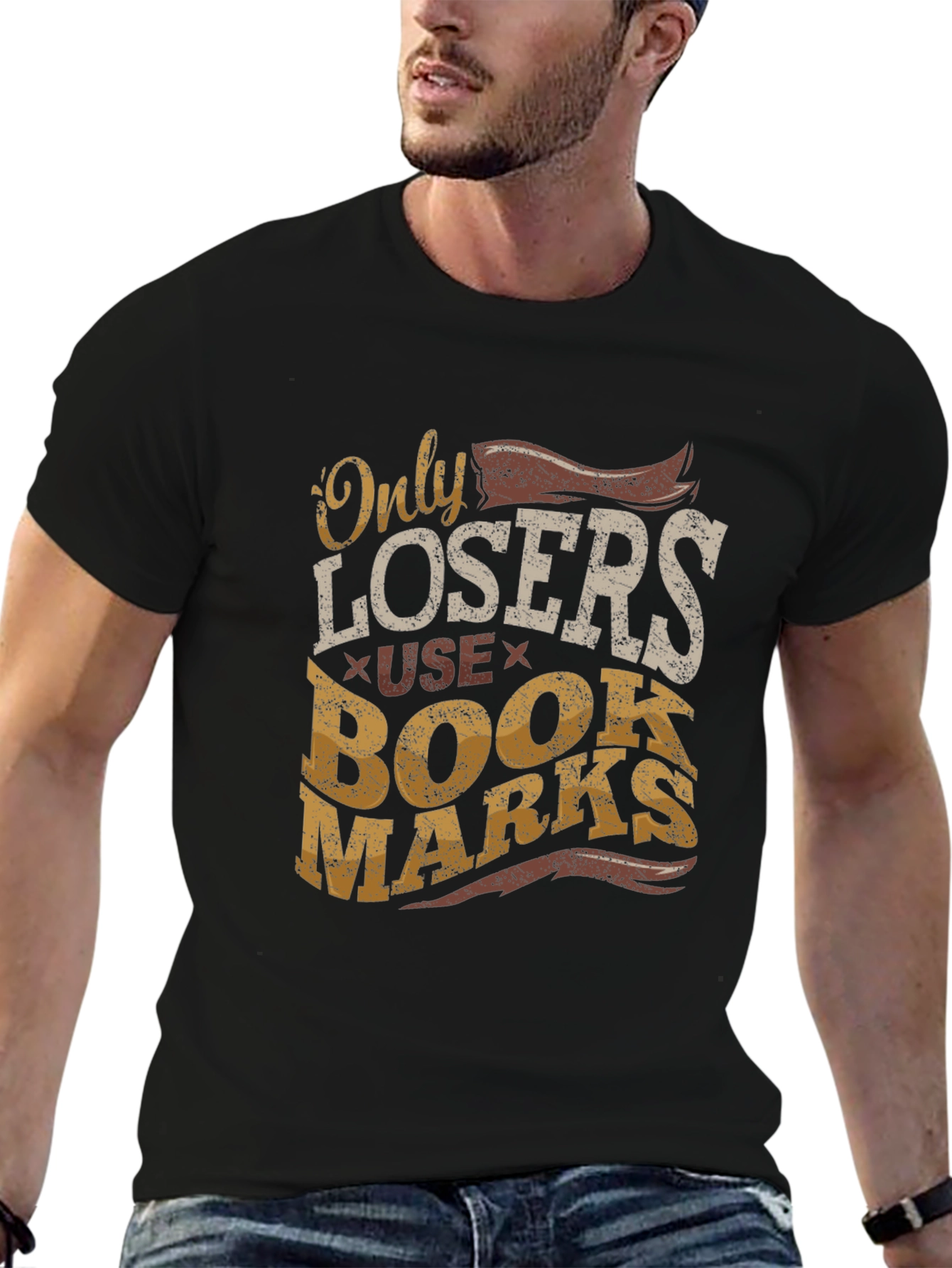 Only Losers Use Bookmarks Graphic Tee