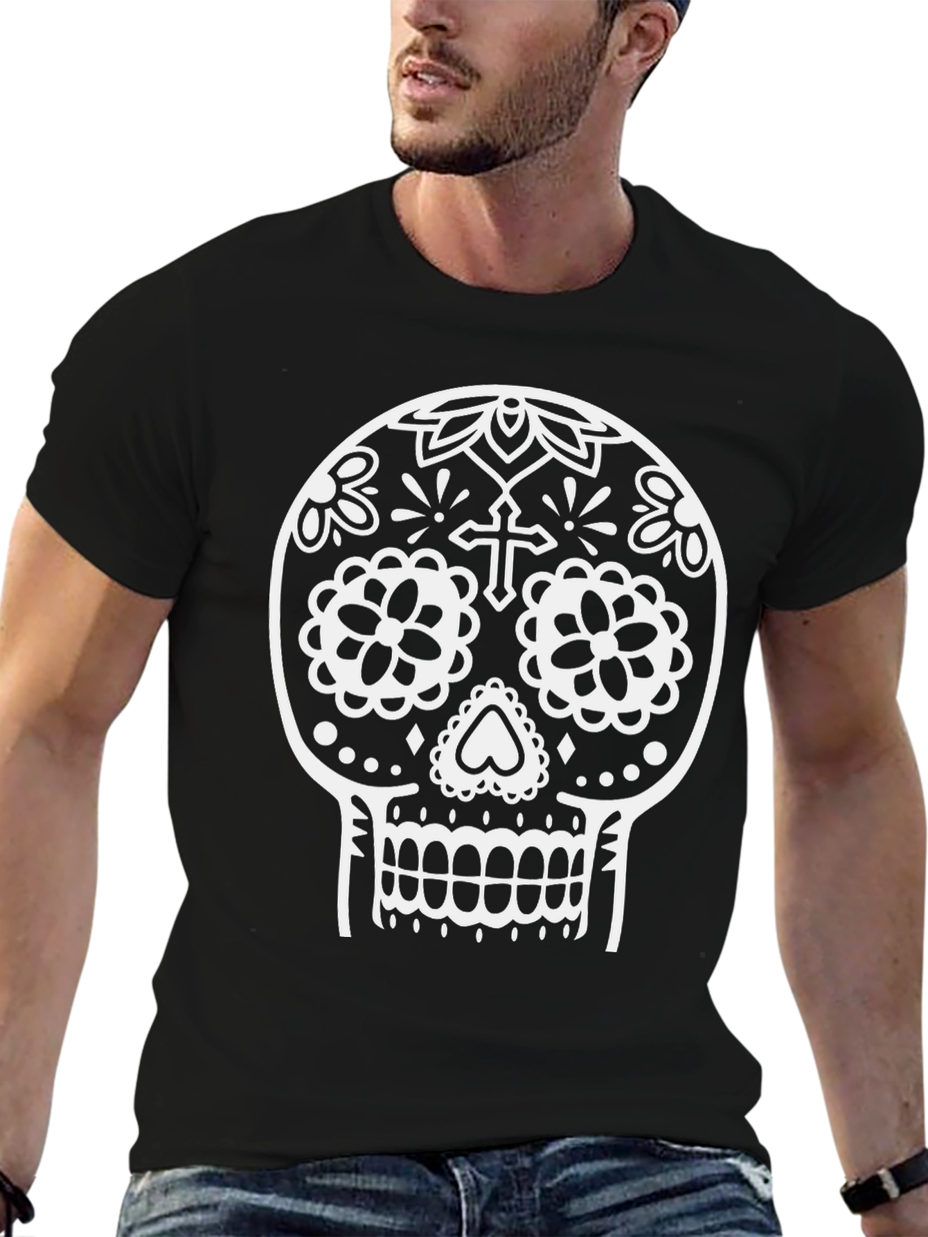 Day of the Dead Skull Graphic Tee