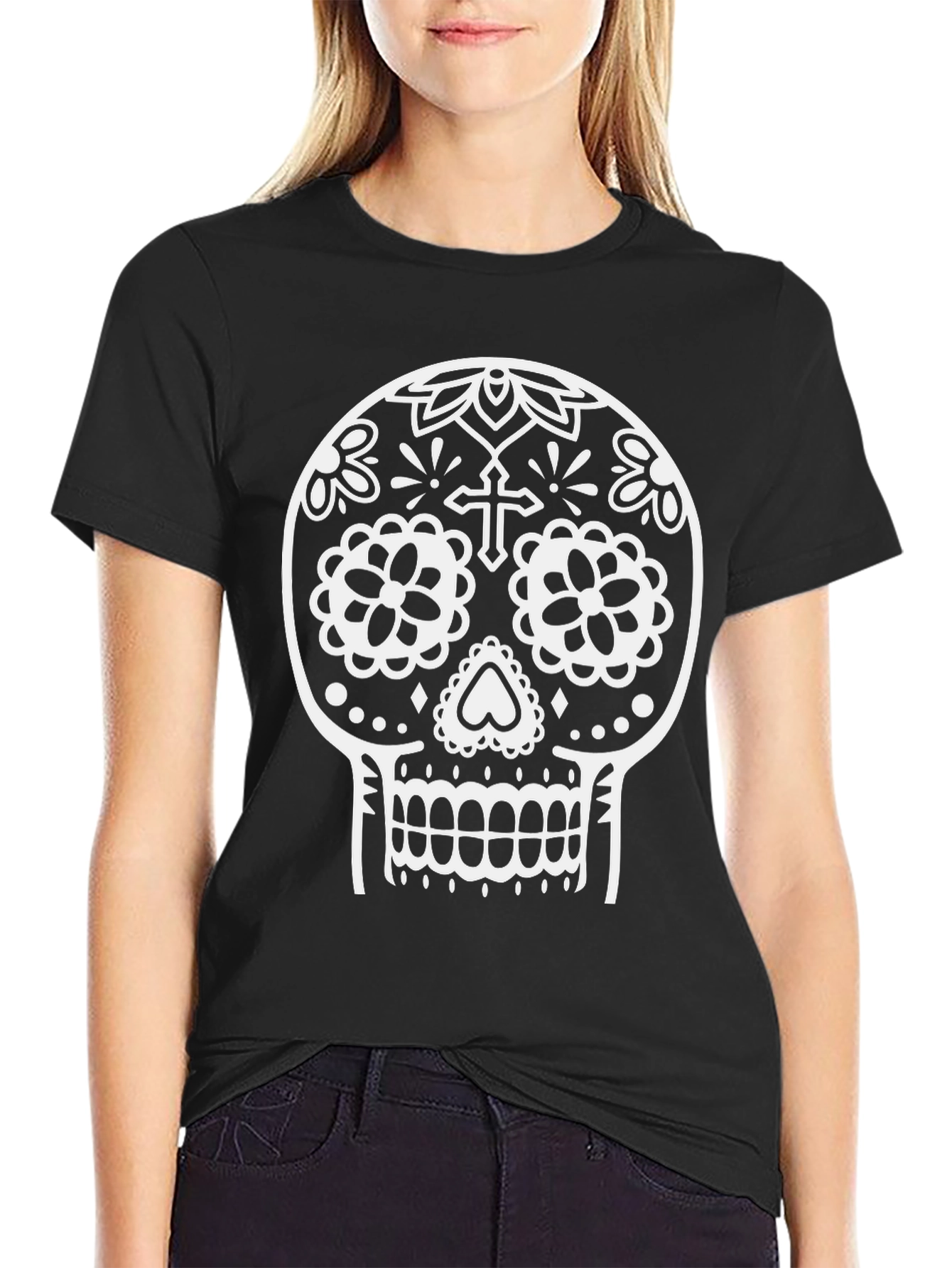 Day of the Dead Skull Graphic Tee