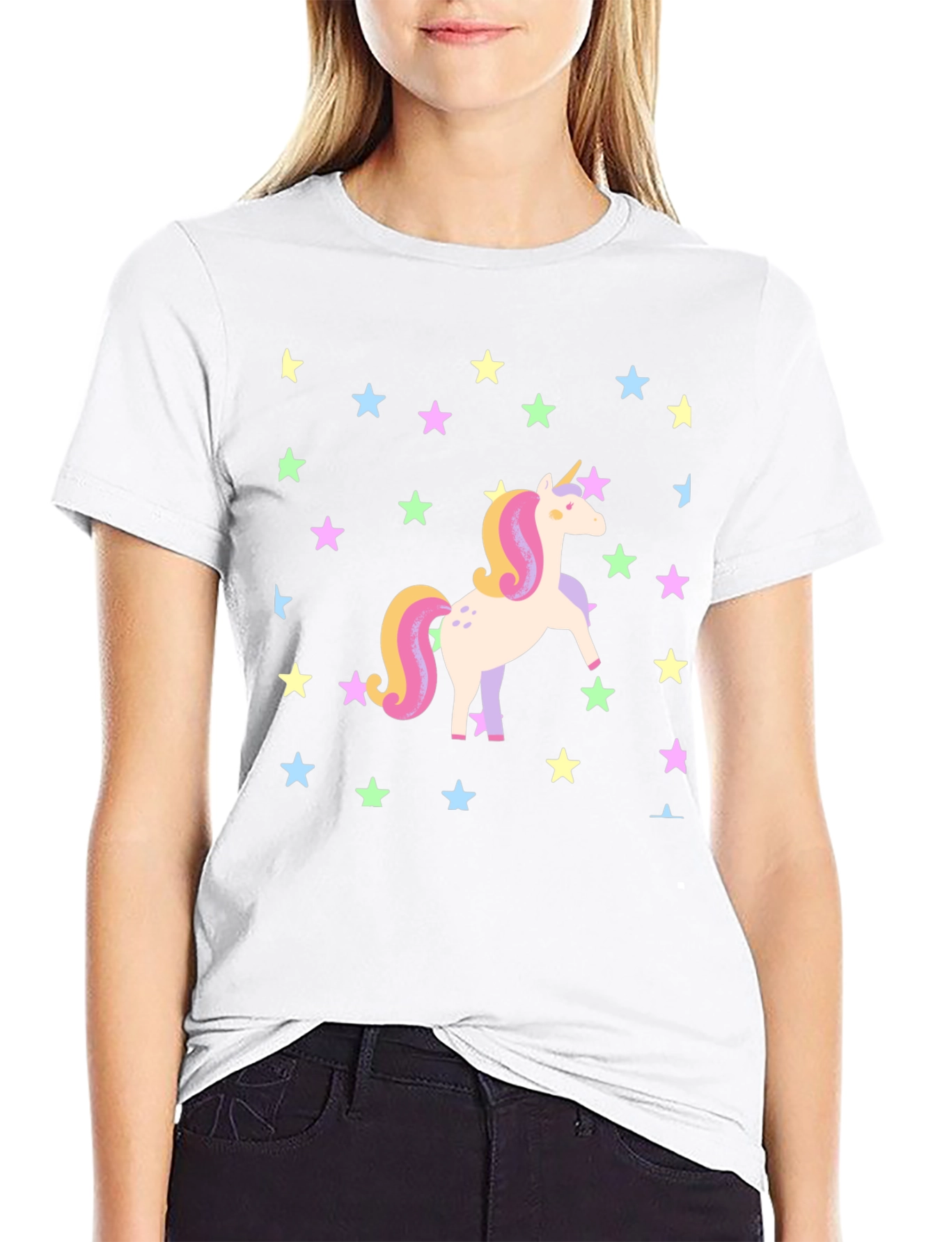 Unicorn Star Graphic Tee - Black