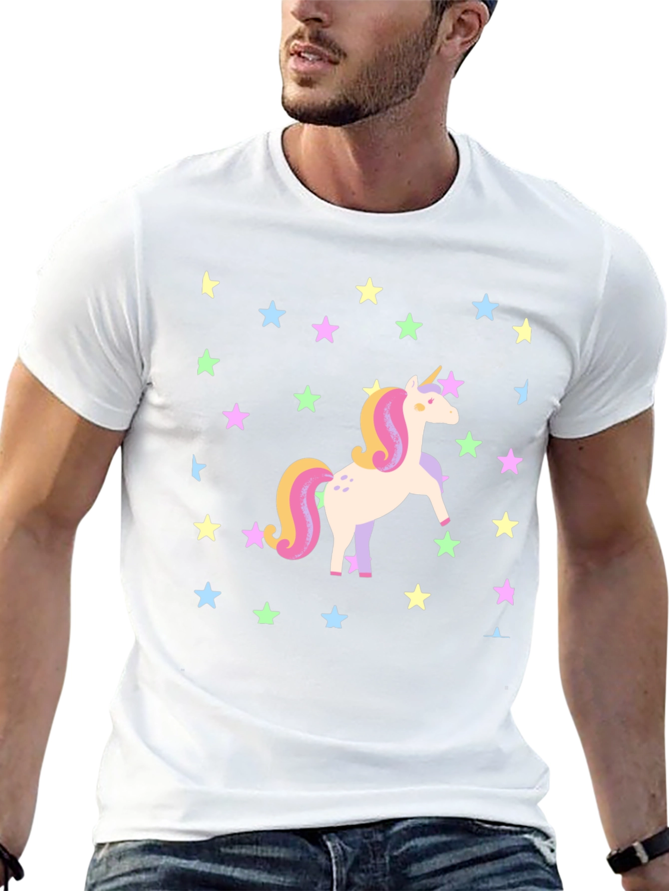 Unicorn Star Graphic Tee - Black