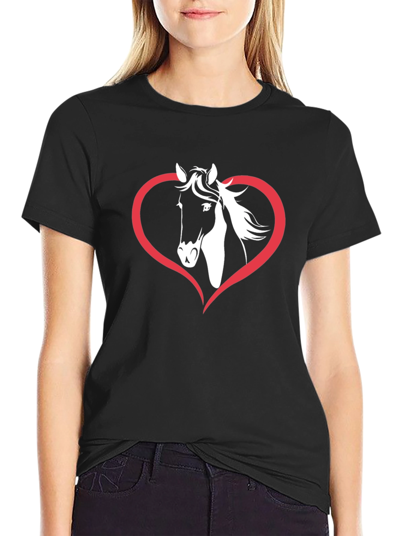 Horse Heart Graphic Tee - Black