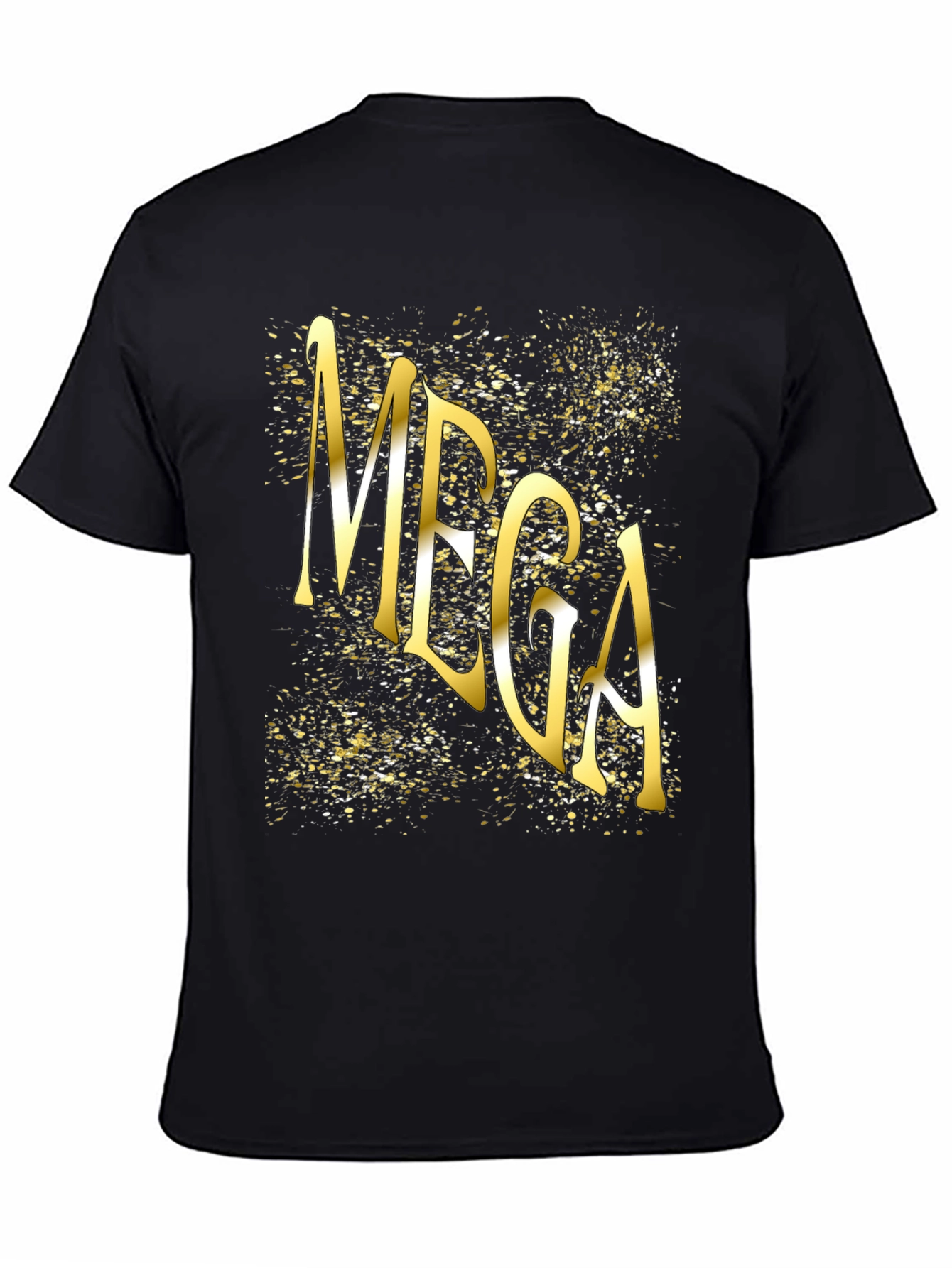 MEGA Gold Print Black Tee