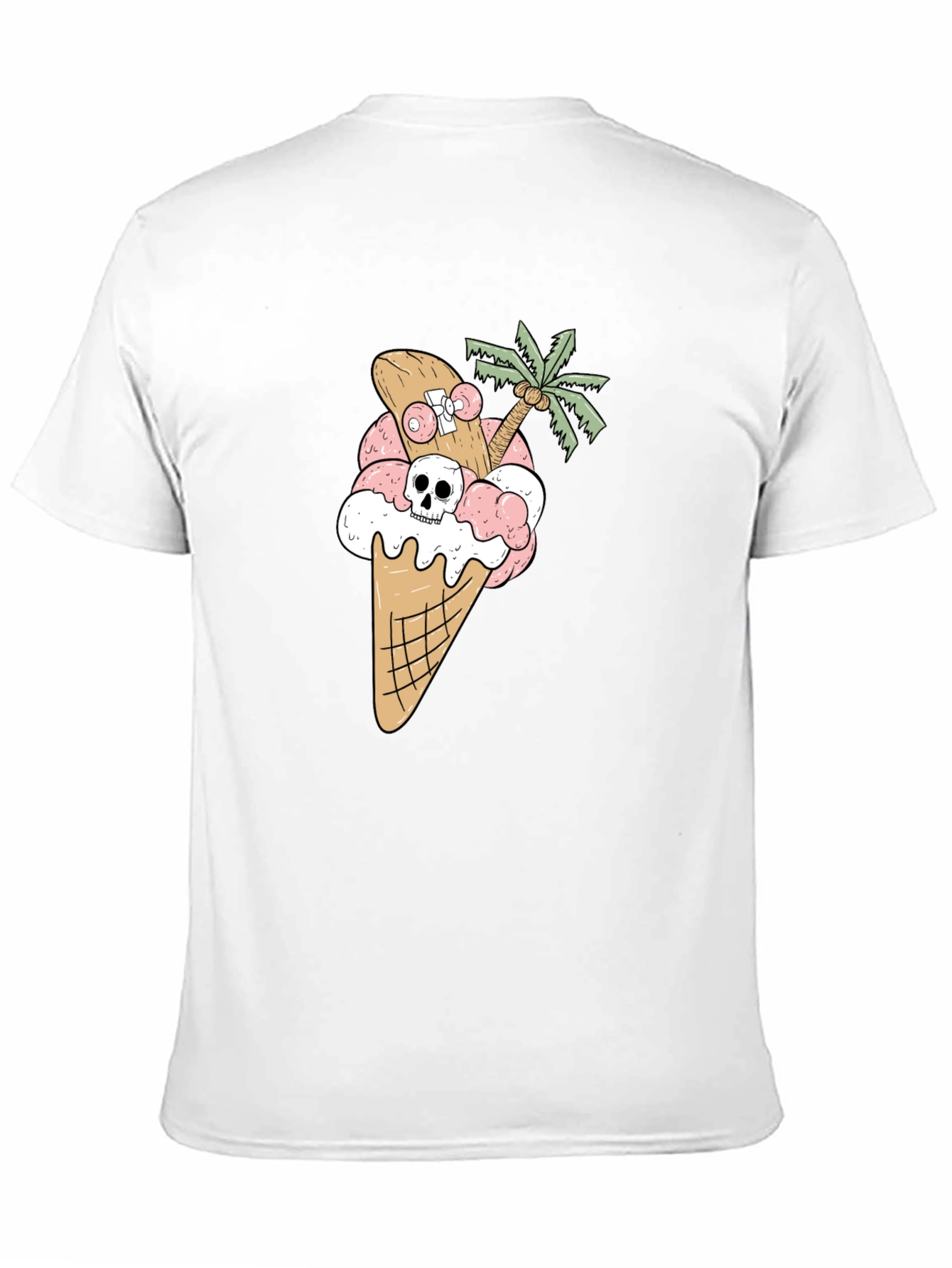 Skateboarding Skull Ice Cream Cone Tee