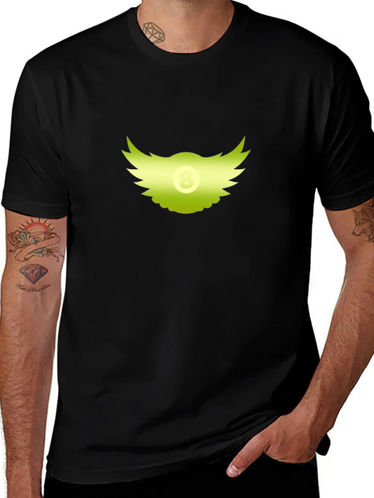 Winged 8-Ball Graphic Black T-Shirt