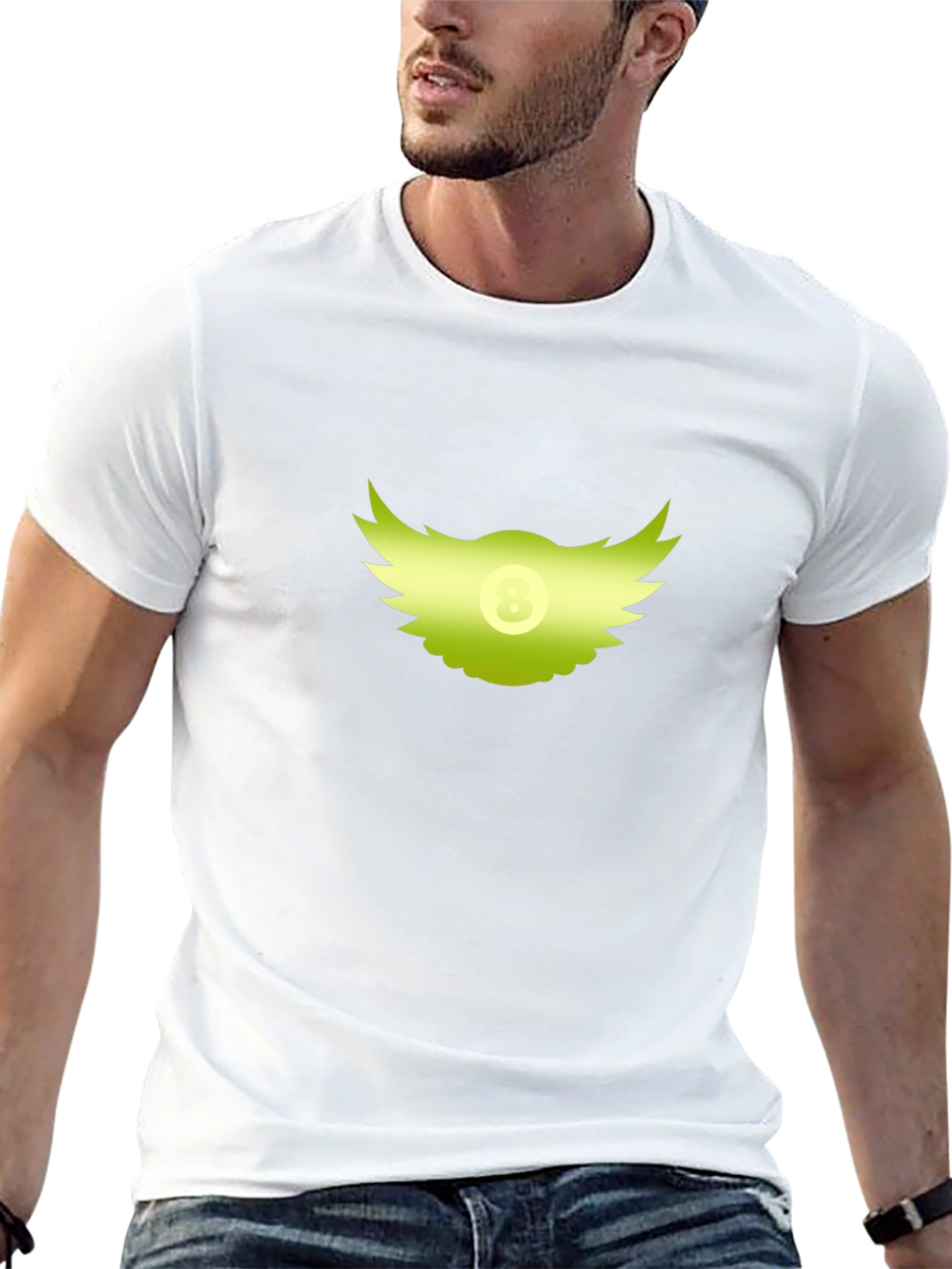 Winged 8-Ball Graphic Black T-Shirt