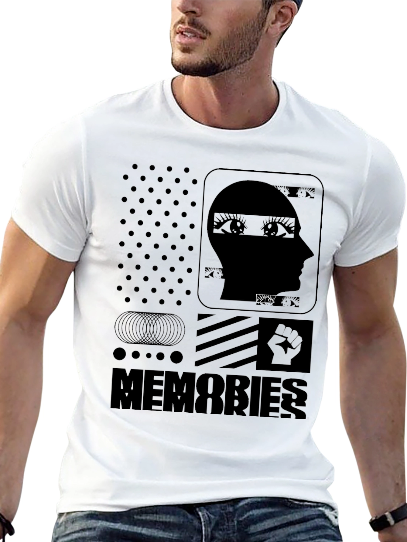 Memories Graphic Print Black T-Shirt