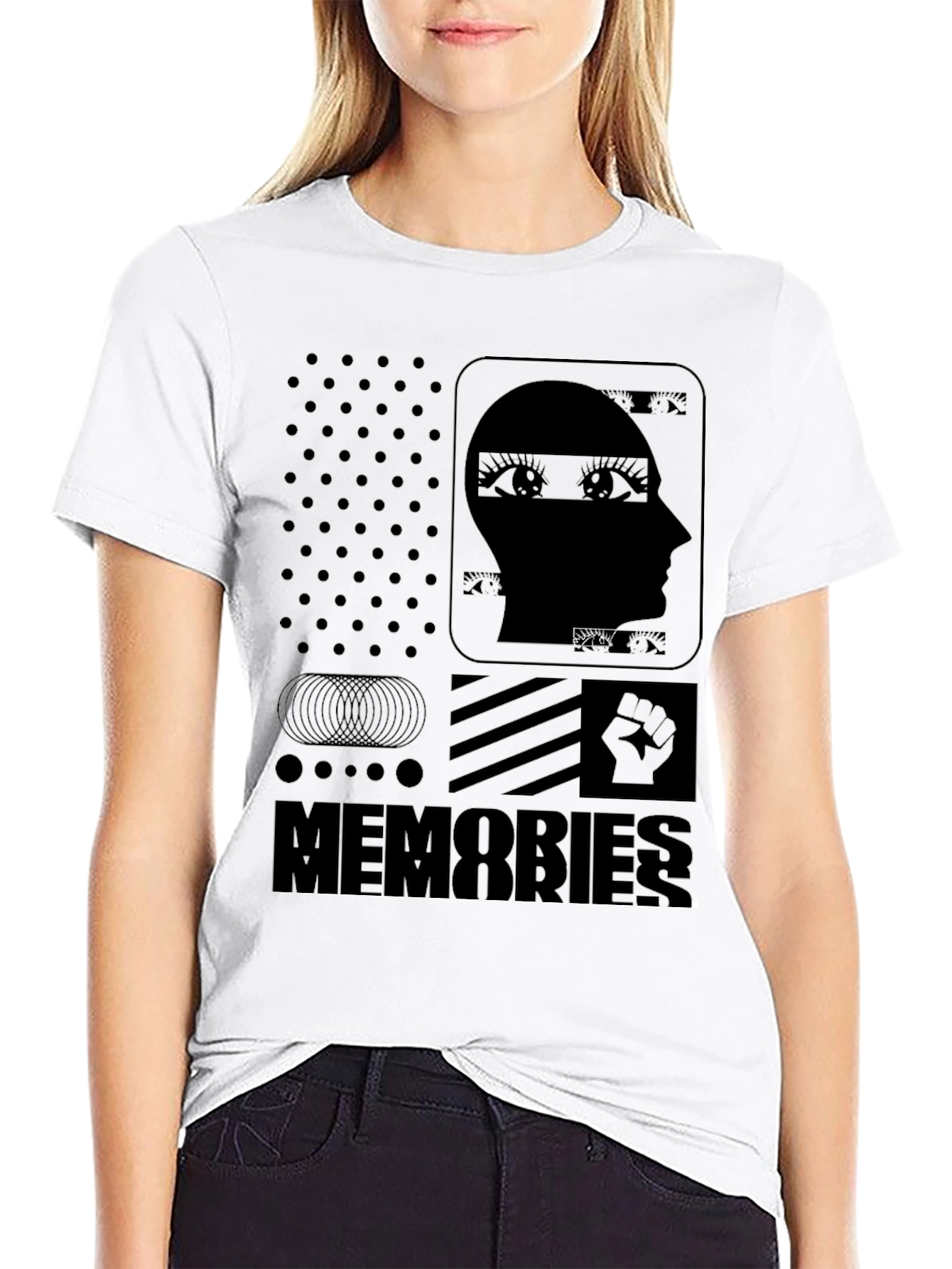 Memories Graphic Print Black T-Shirt