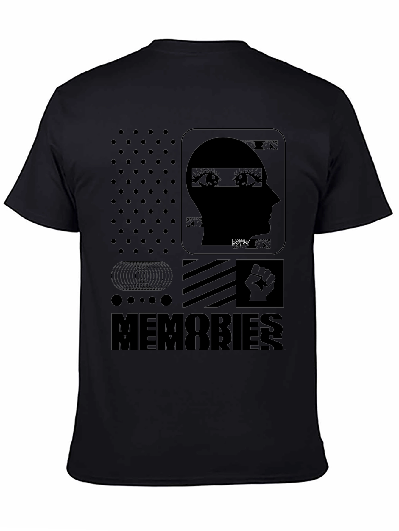 Memories Graphic Print Black T-Shirt