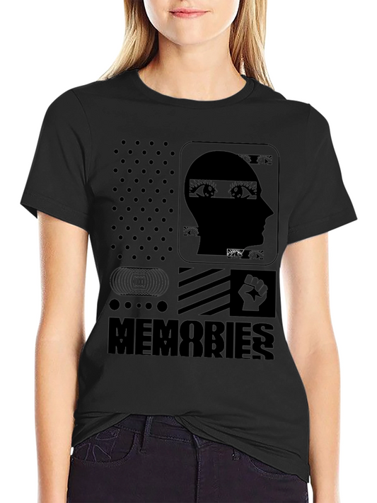 Memories Graphic Print Black T-Shirt