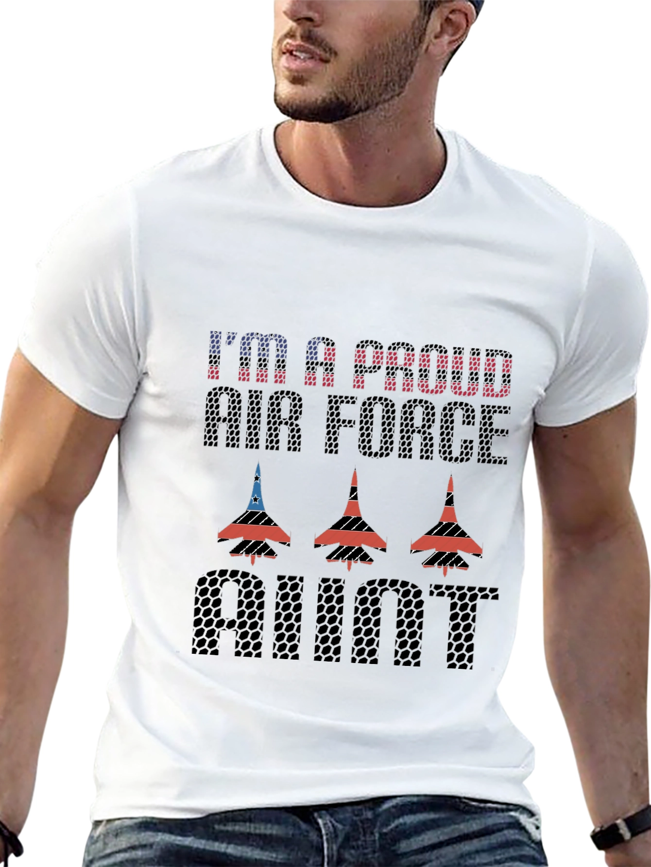Proud Air Force Aunt Graphic T-Shirt
