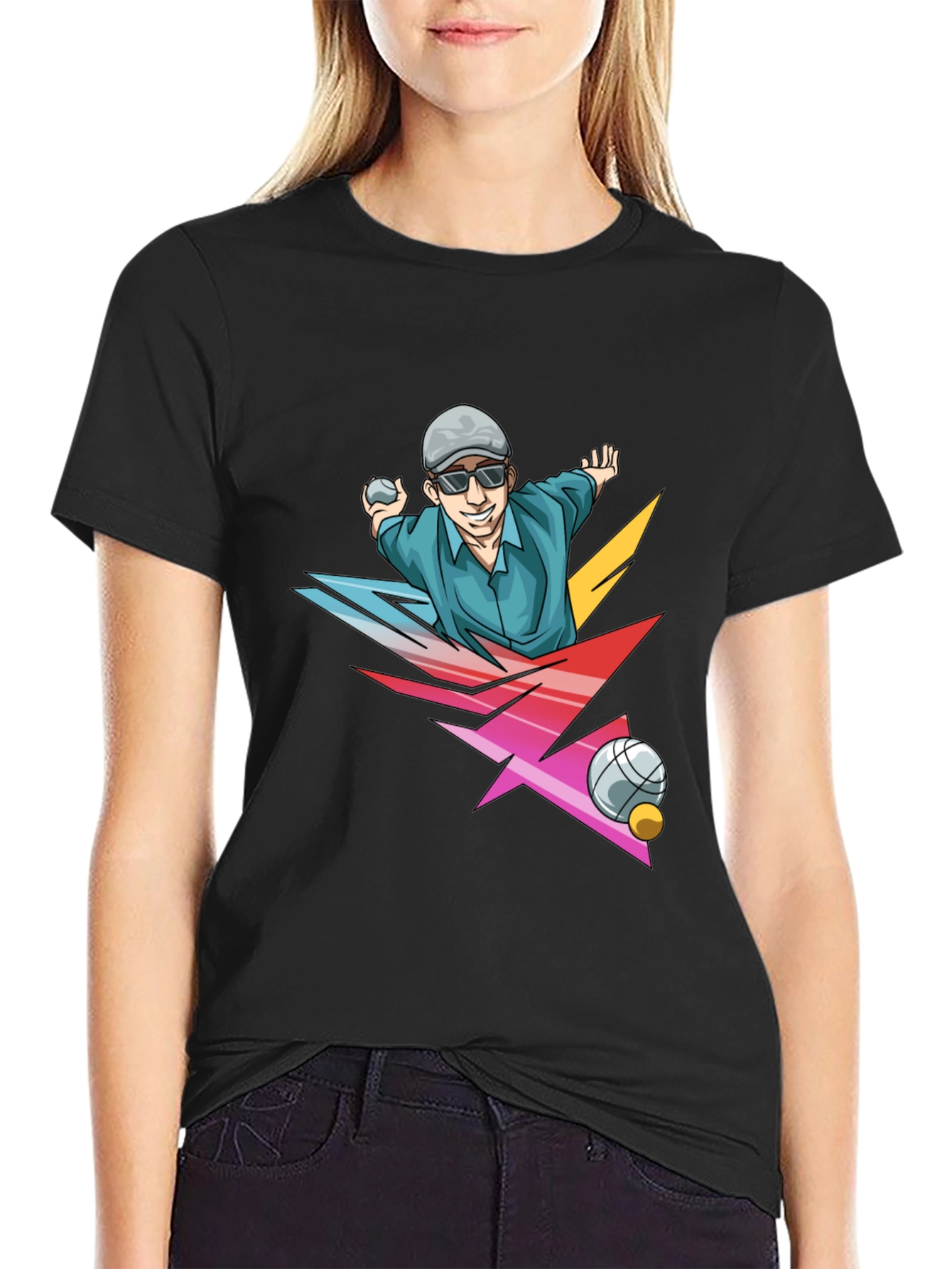 Funky Bocce Ball Graphic T-Shirt