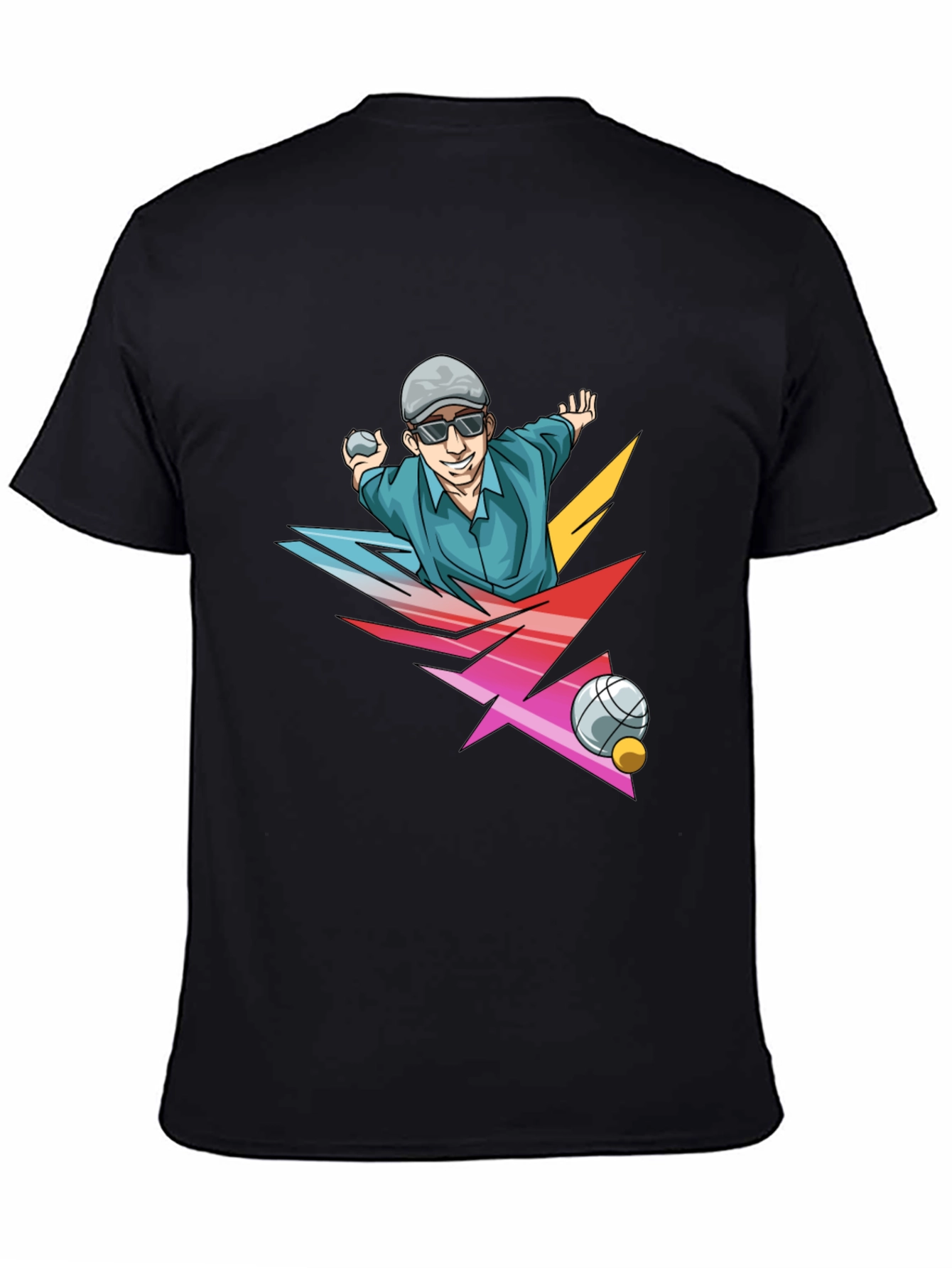 Funky Bocce Ball Graphic T-Shirt
