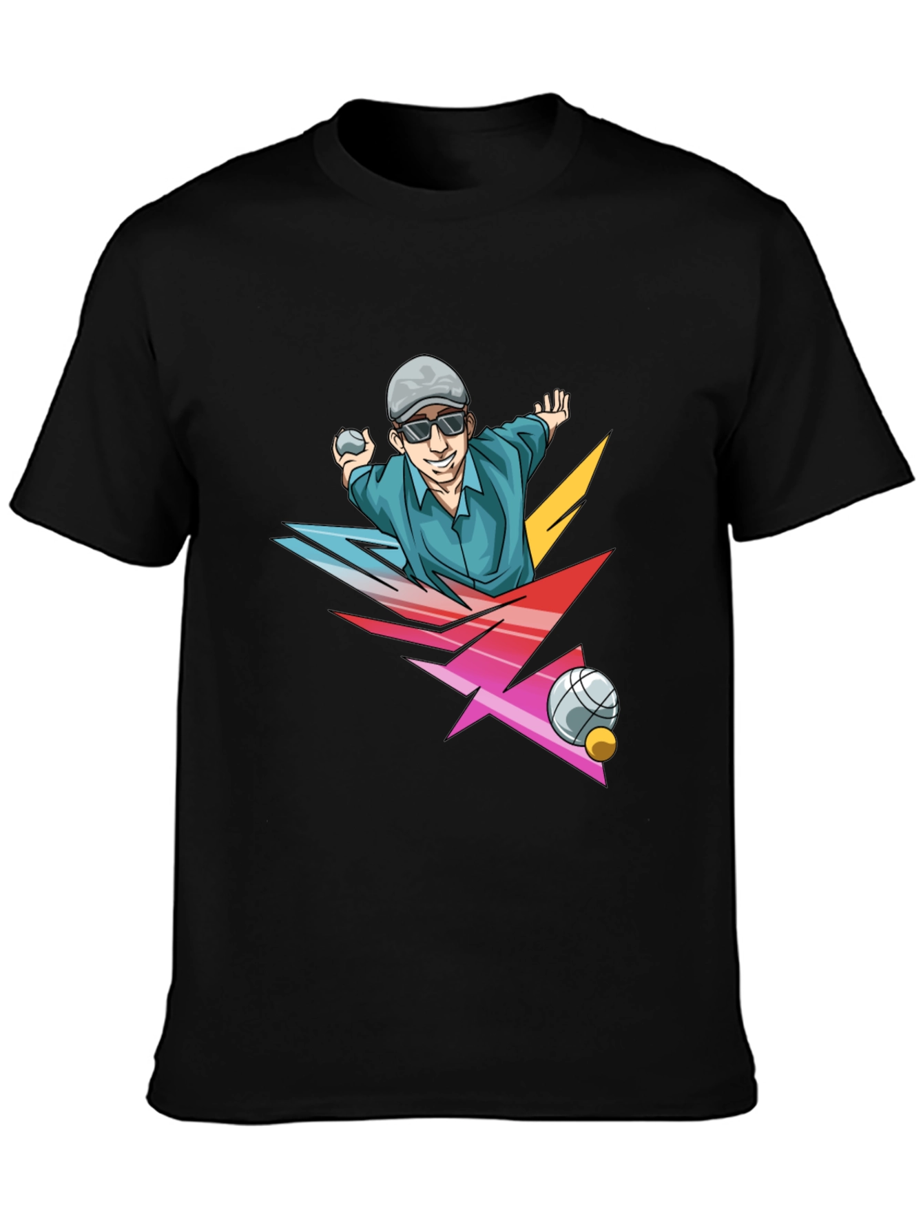 Funky Bocce Ball Graphic T-Shirt