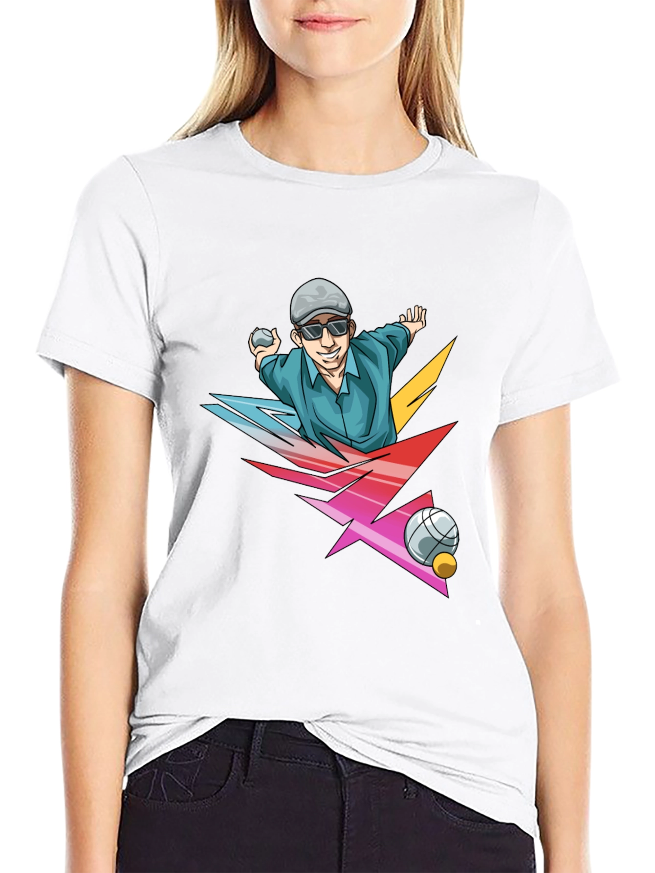 Funky Bocce Ball Graphic T-Shirt