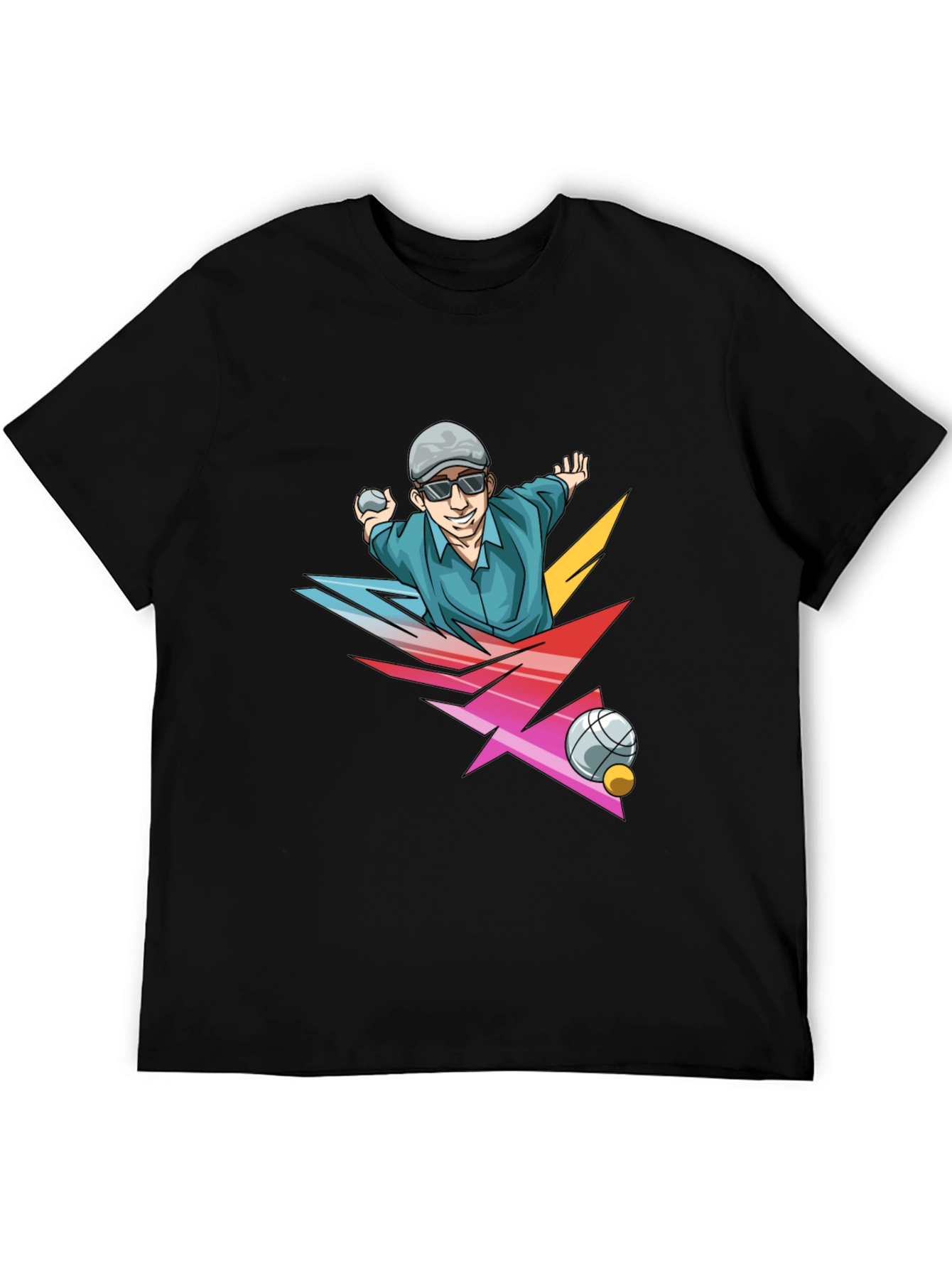 Funky Bocce Ball Graphic T-Shirt