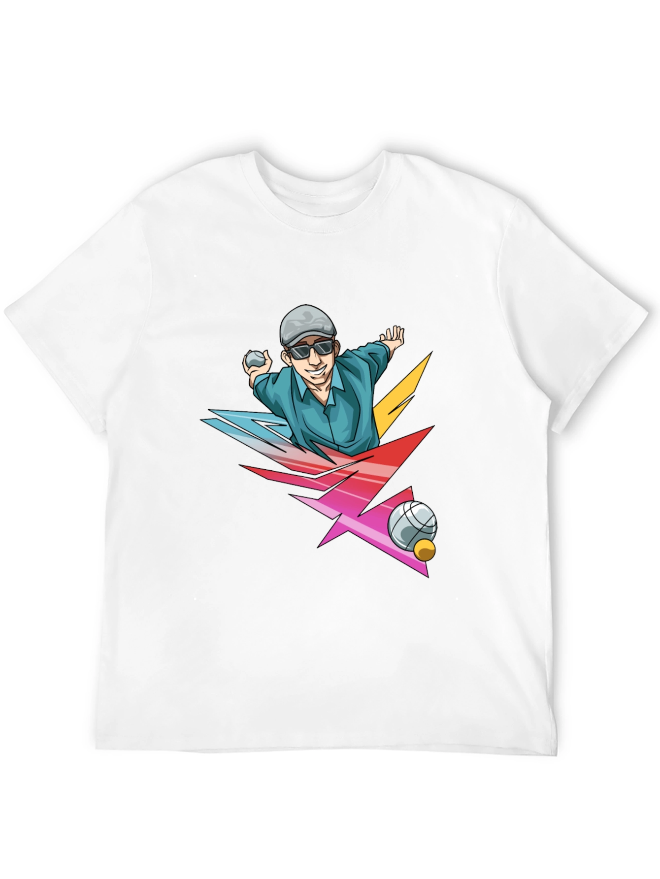 Funky Bocce Ball Graphic T-Shirt