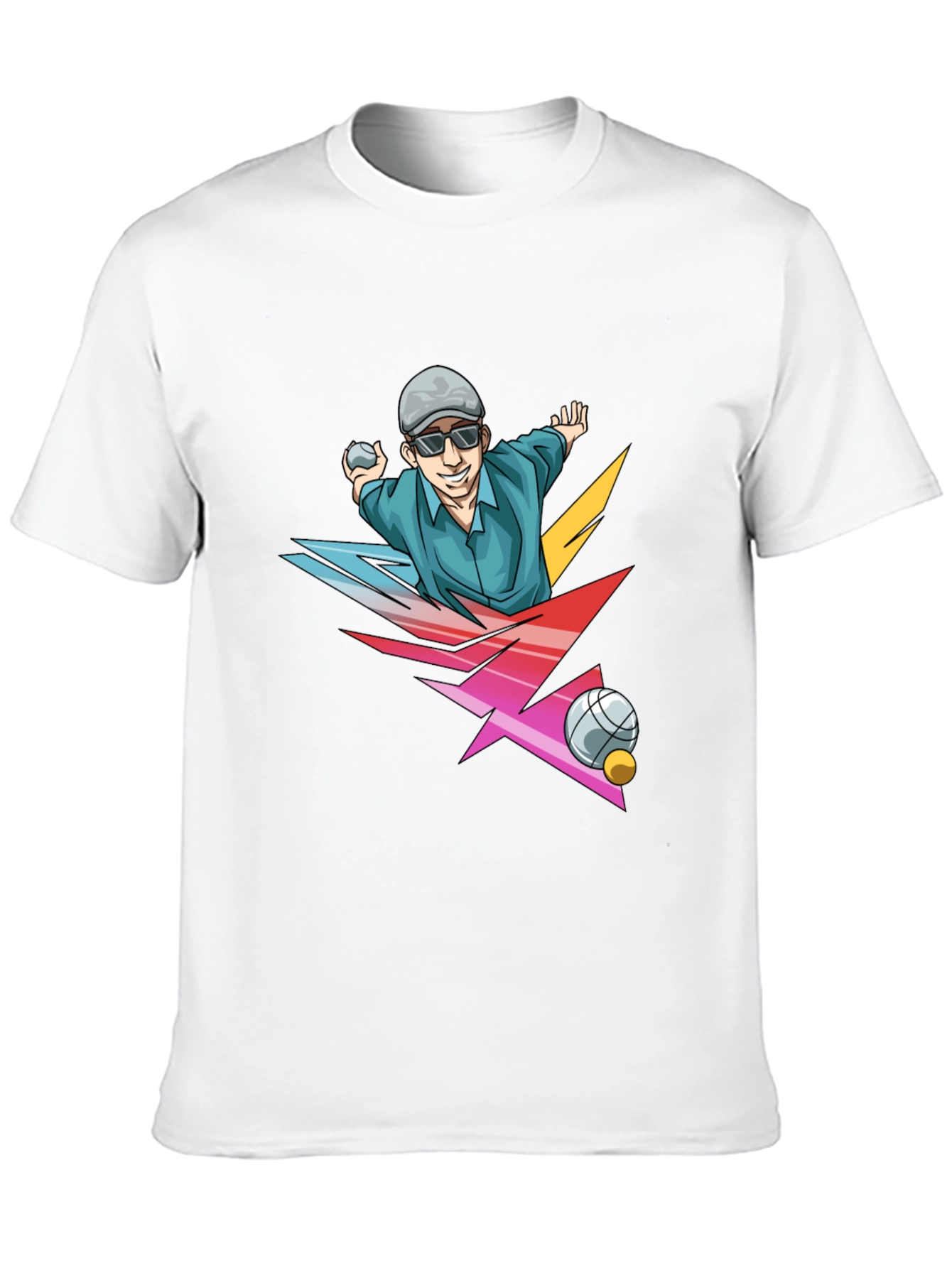 Funky Bocce Ball Graphic T-Shirt