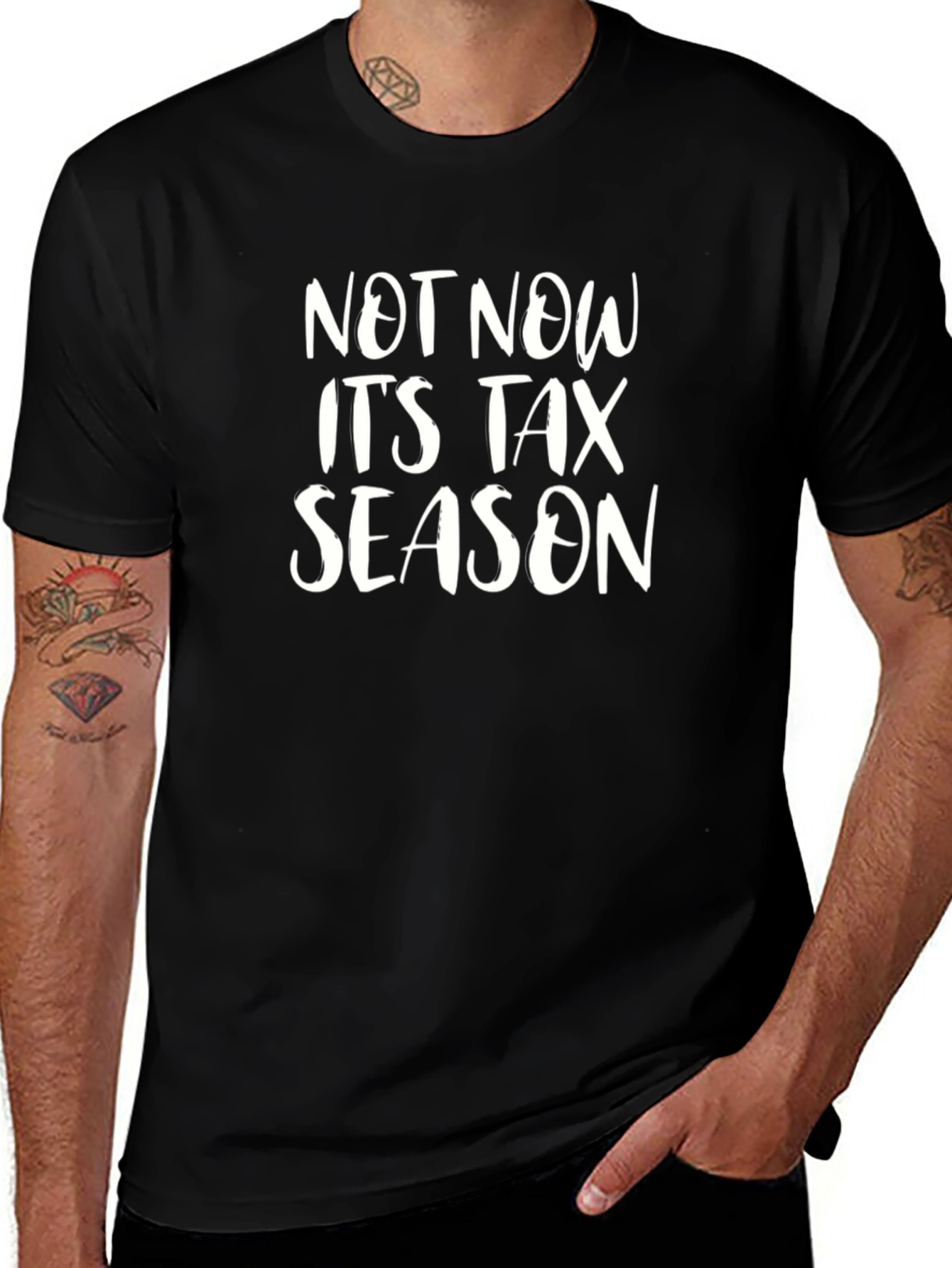 Not Now Its Tax Season Black T-Shirt