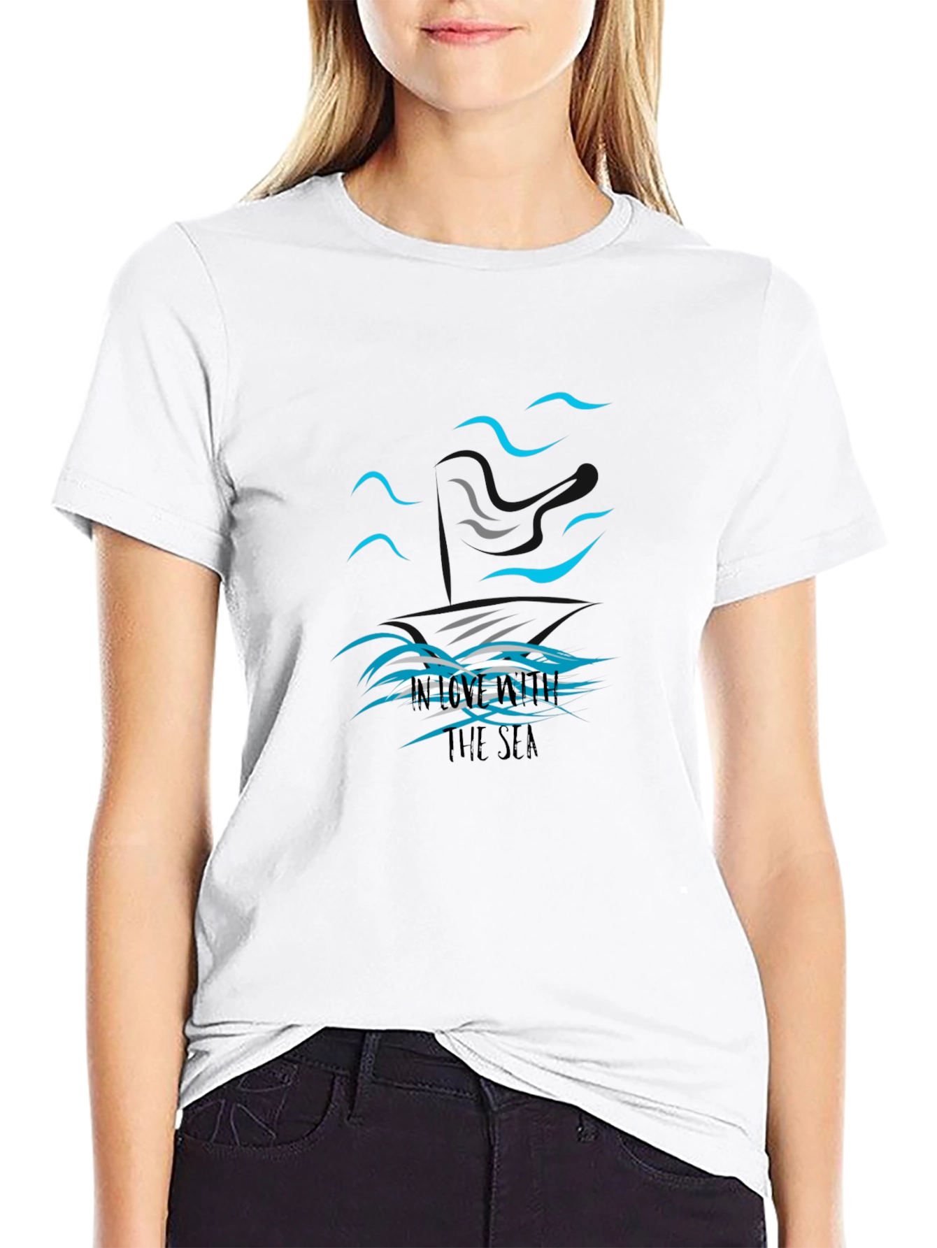 In Love With The Sea Black T-Shirt