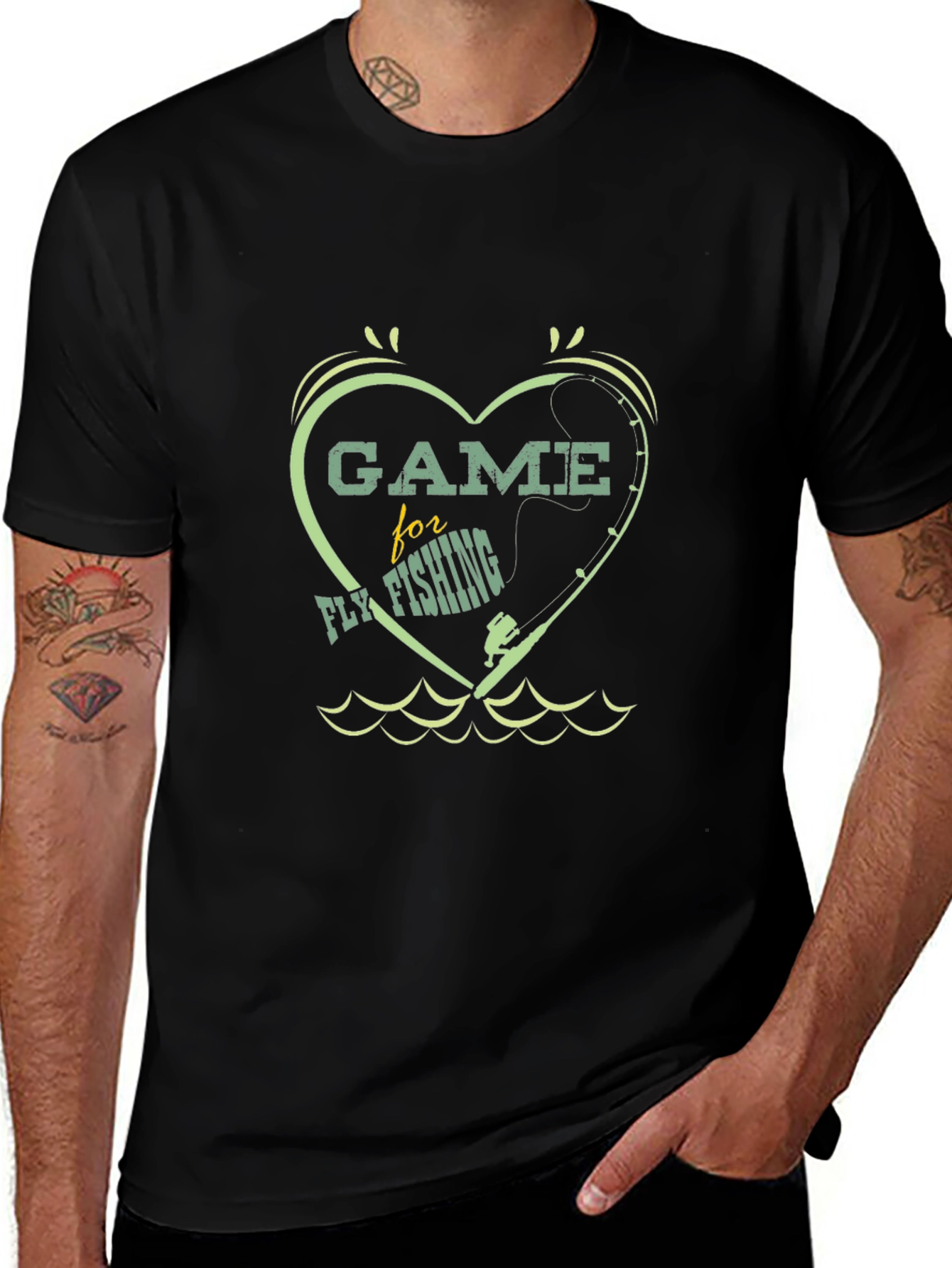Game for Fly Fishing Heart T-Shirt