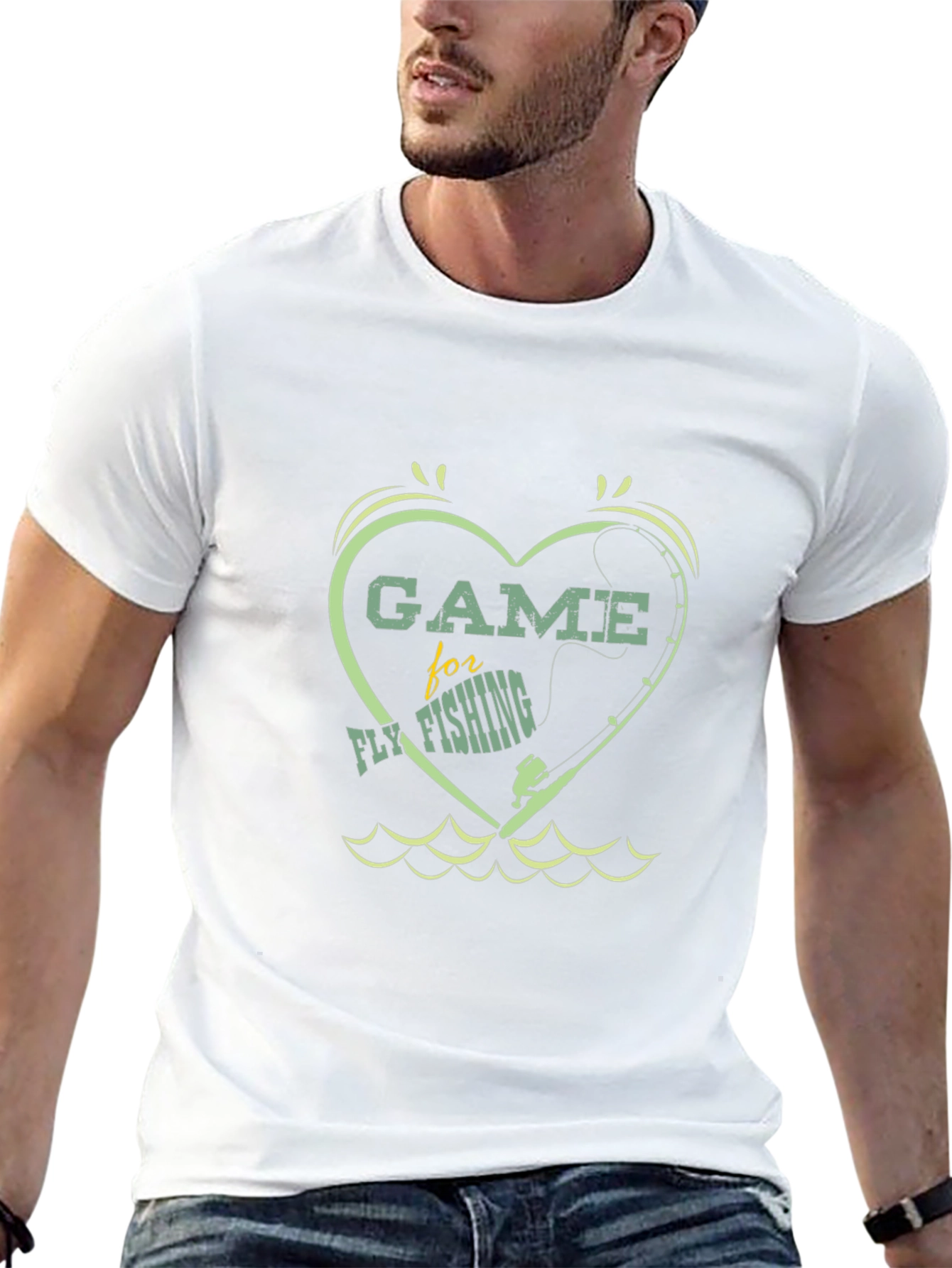 Game for Fly Fishing Heart T-Shirt