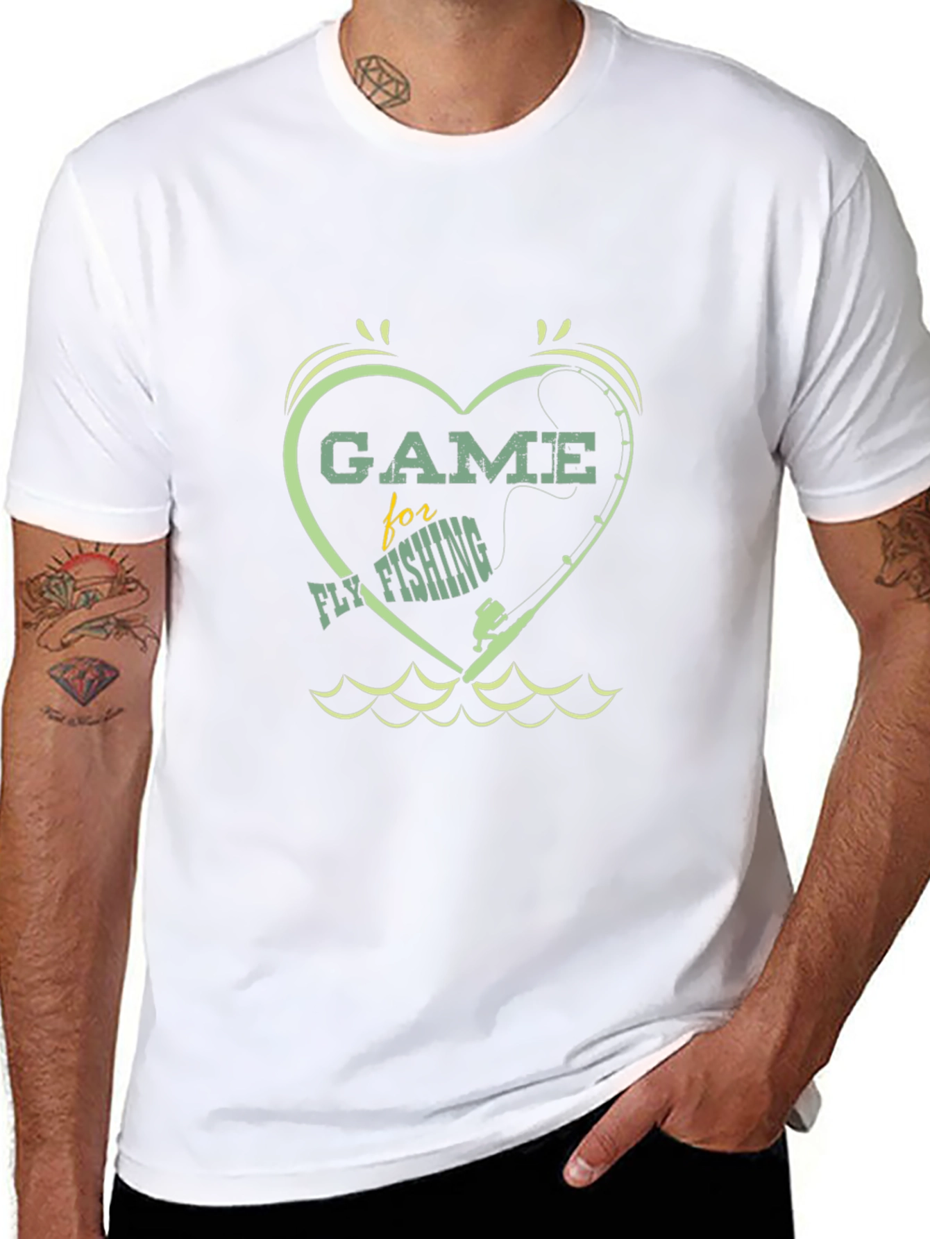 Game for Fly Fishing Heart T-Shirt