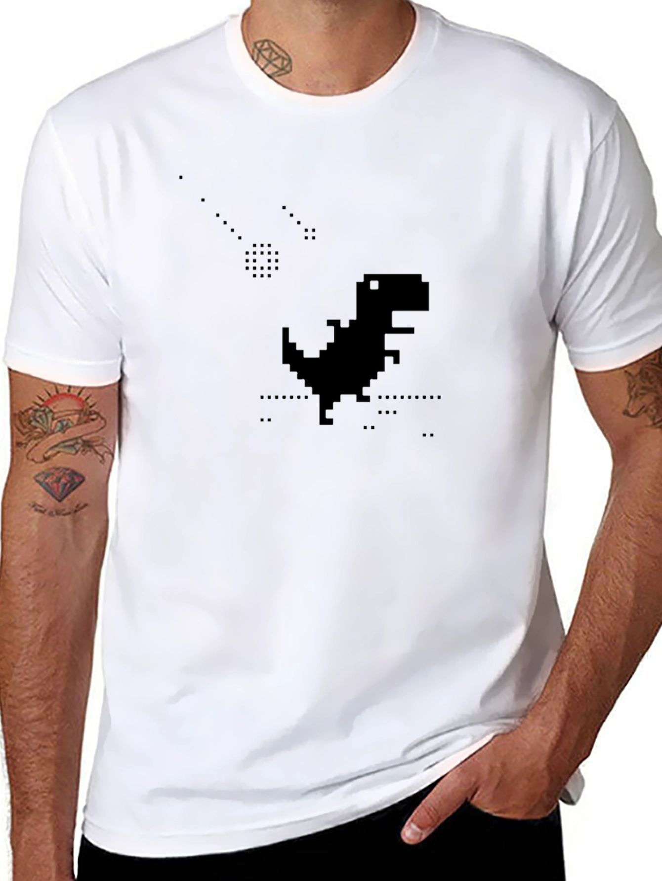 Pixel Dino Black T-Shirt