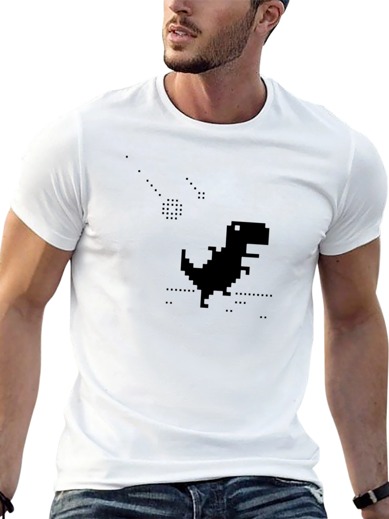 Pixel Dino Black T-Shirt