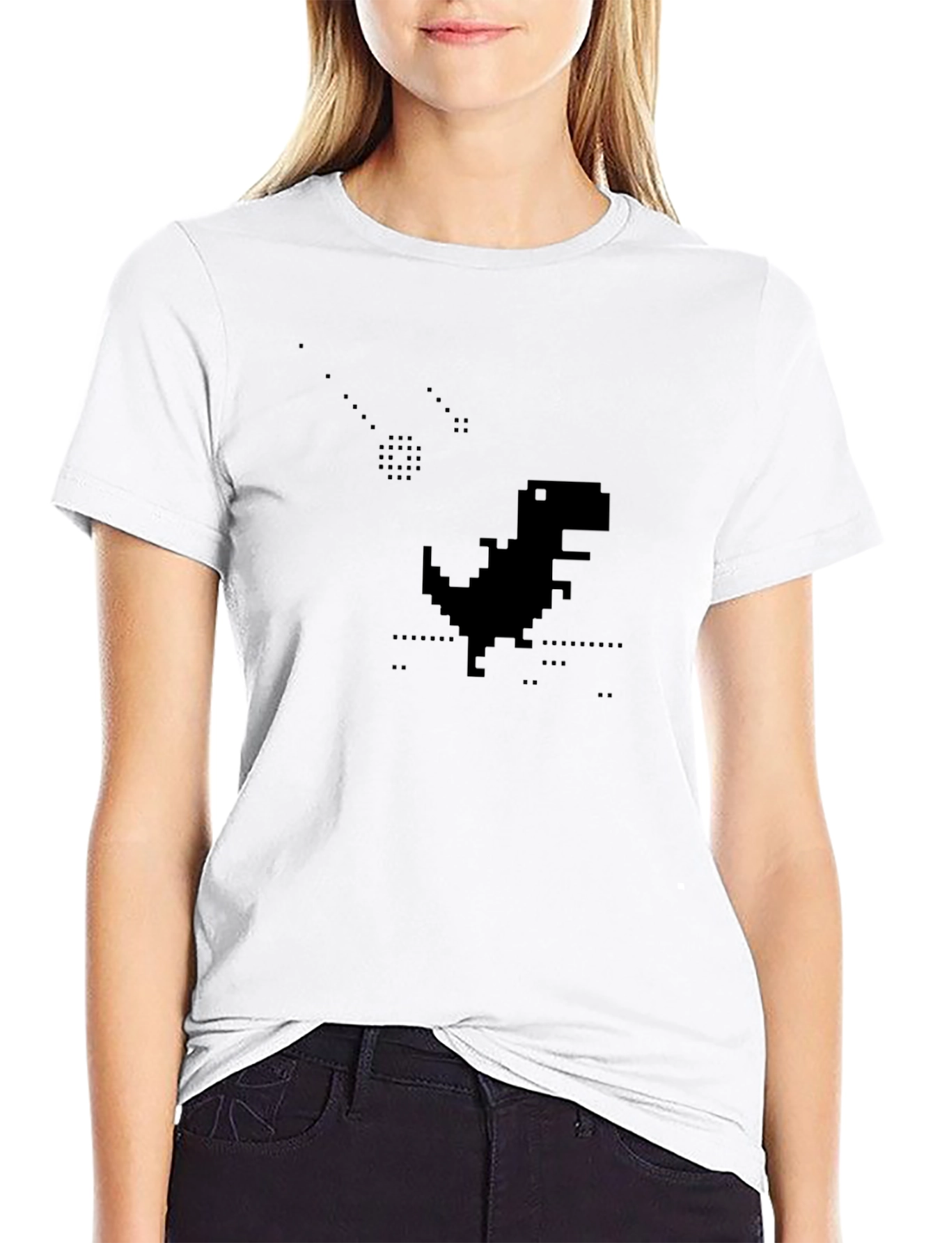 Pixel Dino Black T-Shirt