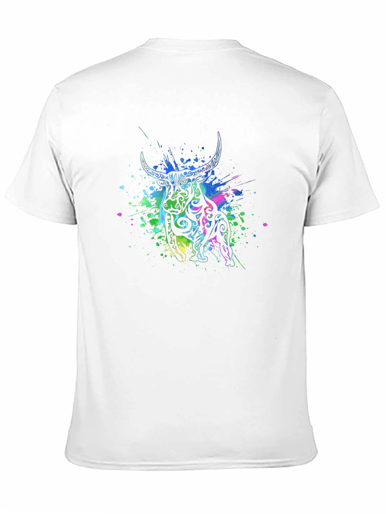 Tribal Bull Graphic Black T-Shirt