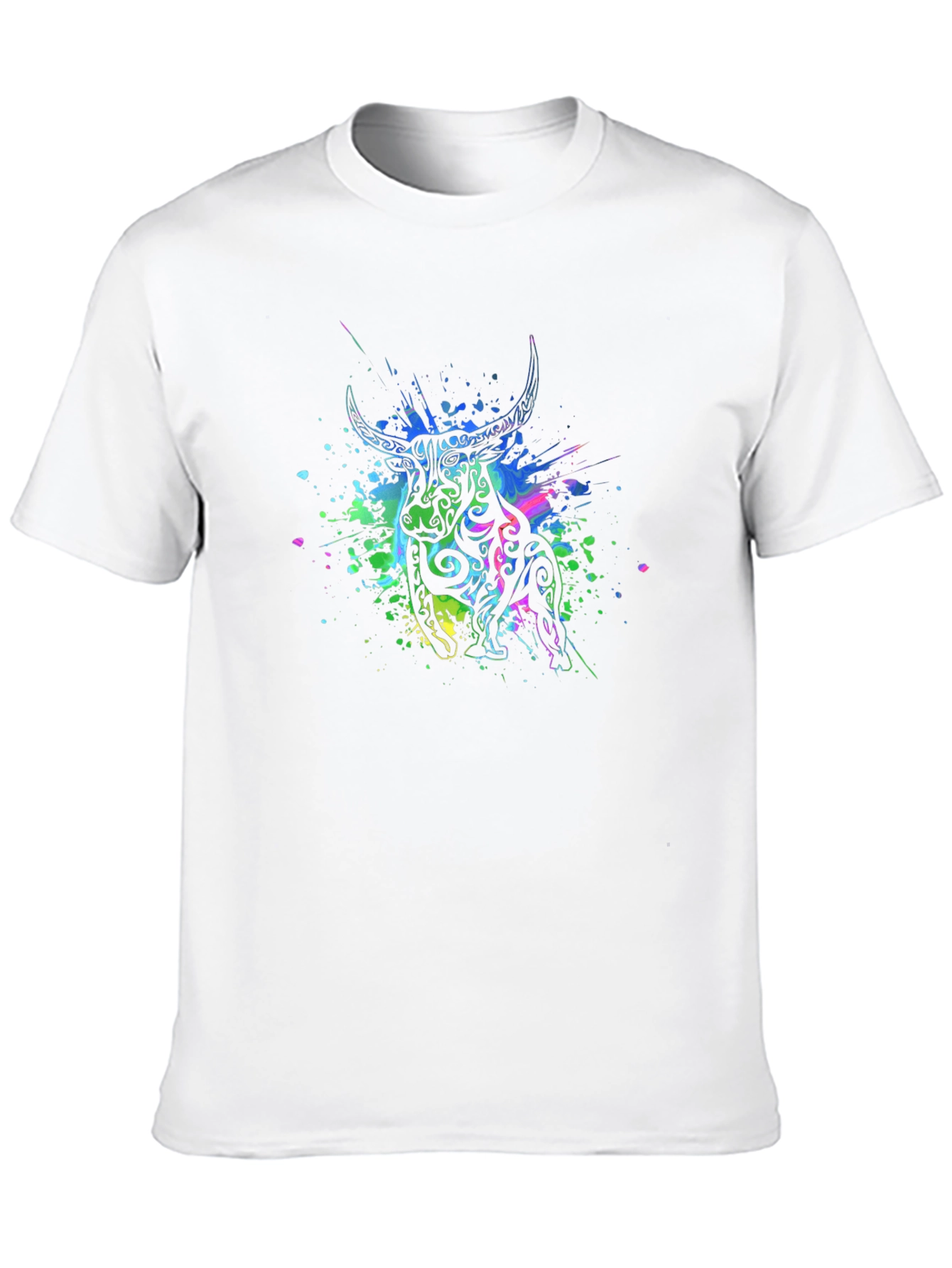 Tribal Bull Graphic Black T-Shirt