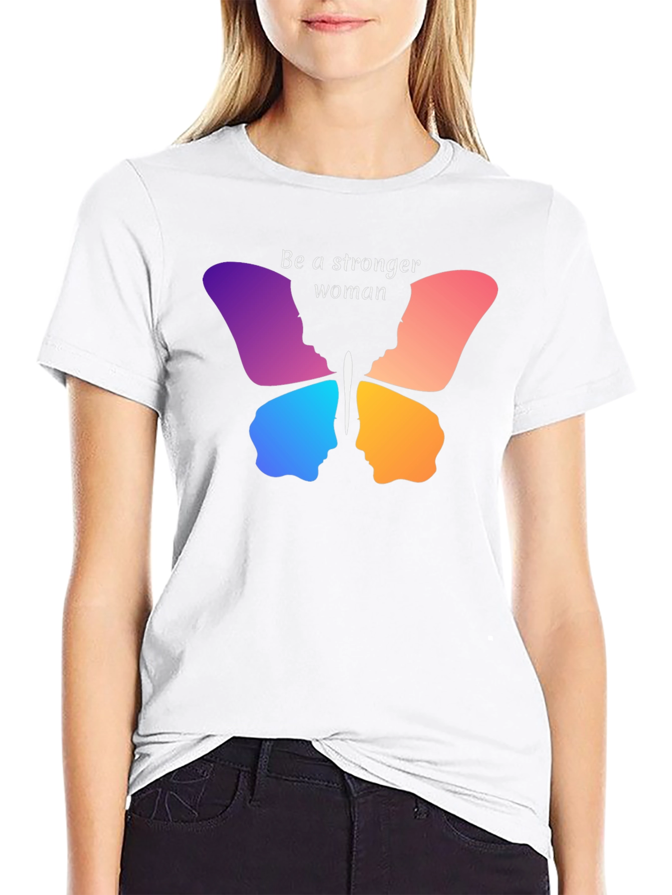 Stronger Woman Butterfly Graphic Tee
